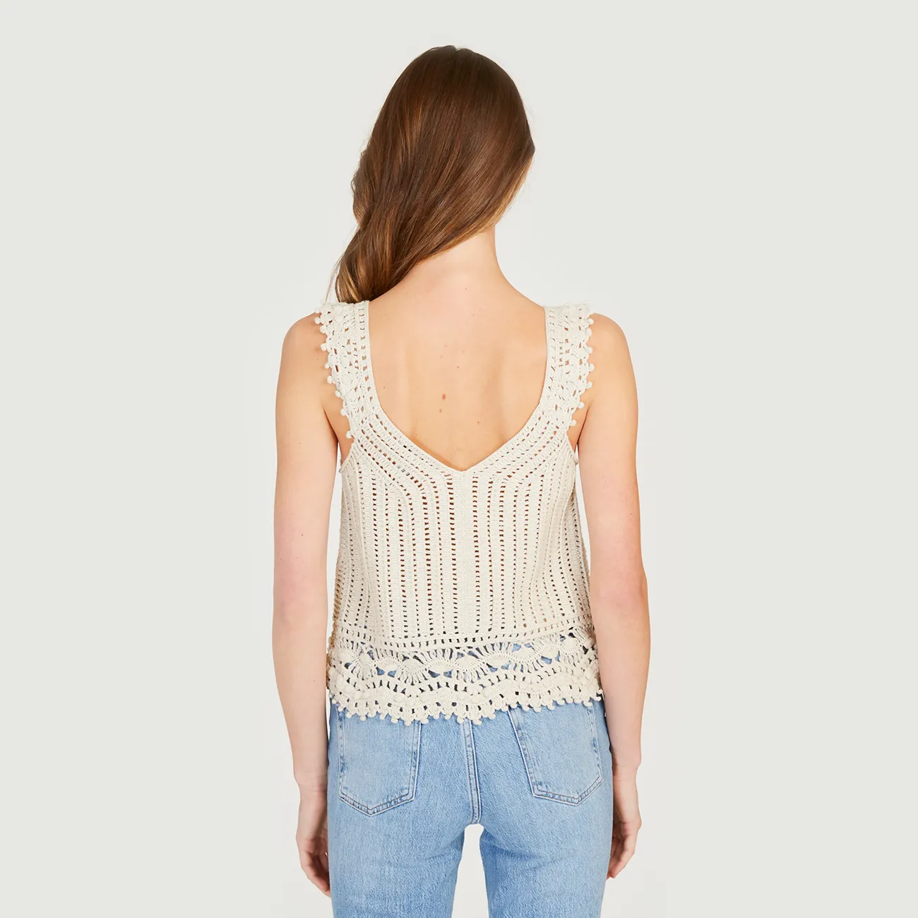 Crochet Cami Top in Hemp sold by Autumn Cashmere product image thumbnail 4