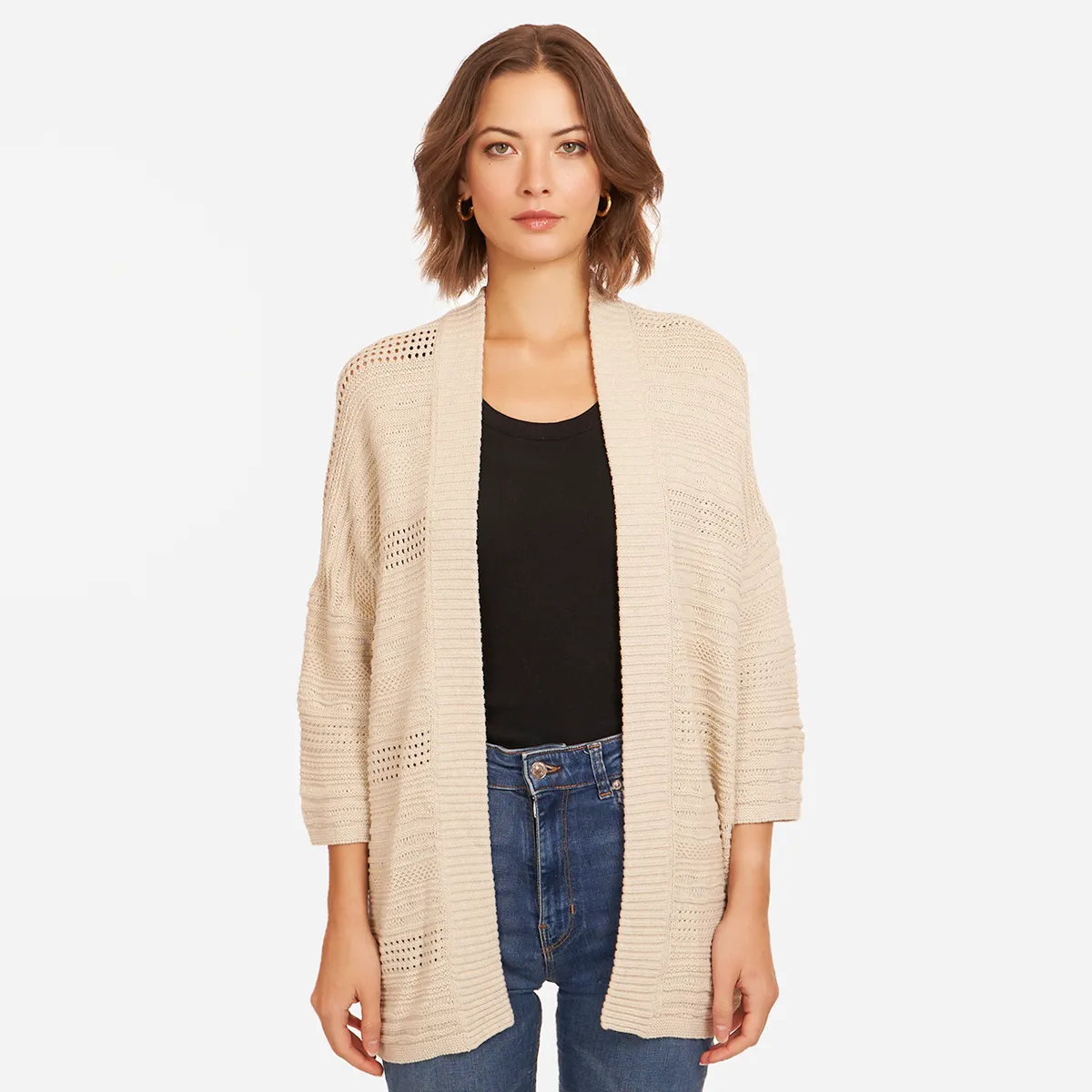Open Stitch Beach Duster in Hemp sold by Autumn Cashmere