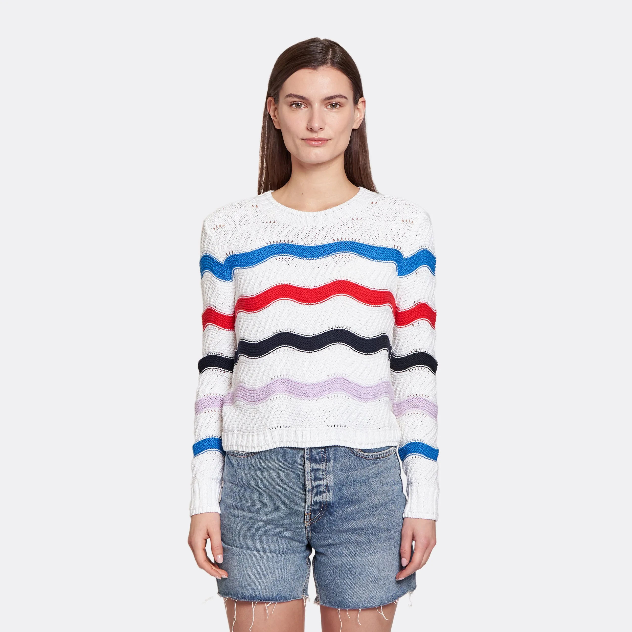 Wavy Stripe Crew sold by Autumn Cashmere