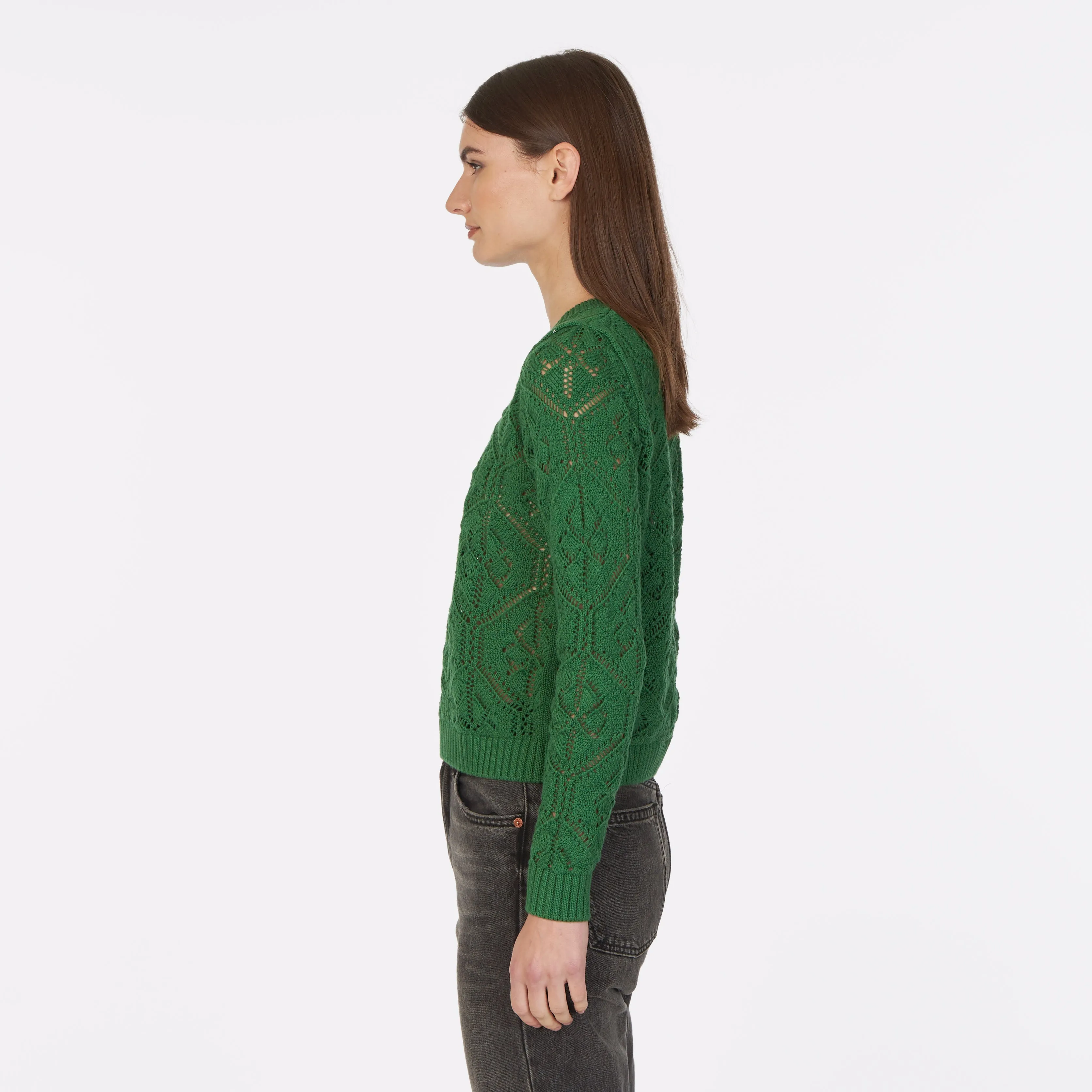 Diamond Stitch Open Pointelle Crew sold by Autumn Cashmere product image thumbnail 3
