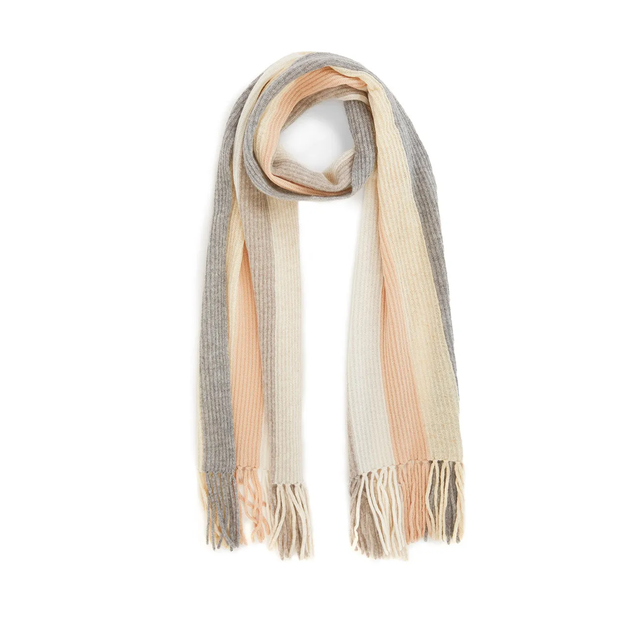 Rainbow Stripe Scarf in Neutral Combo sold by Autumn Cashmere