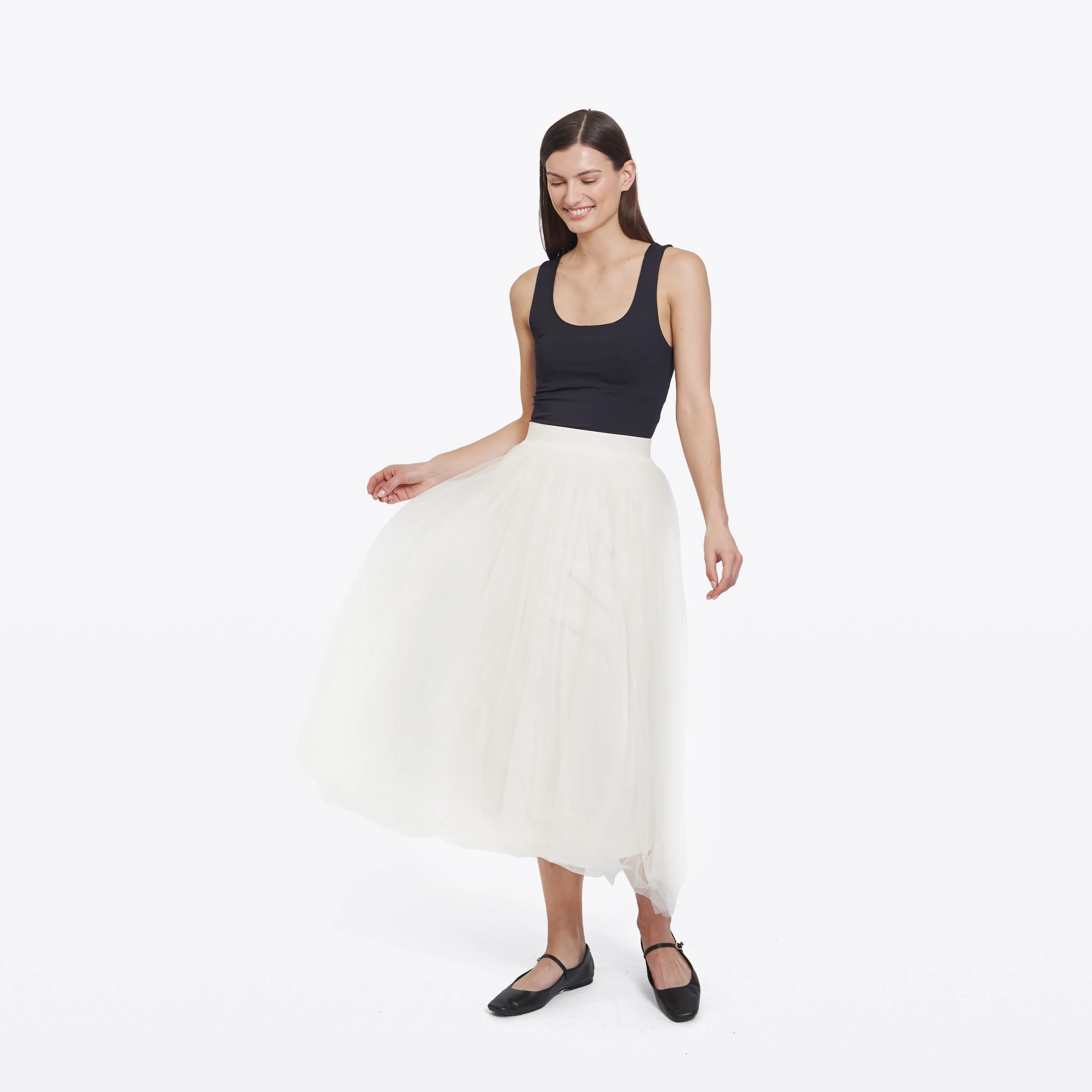 Gathered Skirt w/ Tulle in Sand sold by Autumn Cashmere product image thumbnail 2