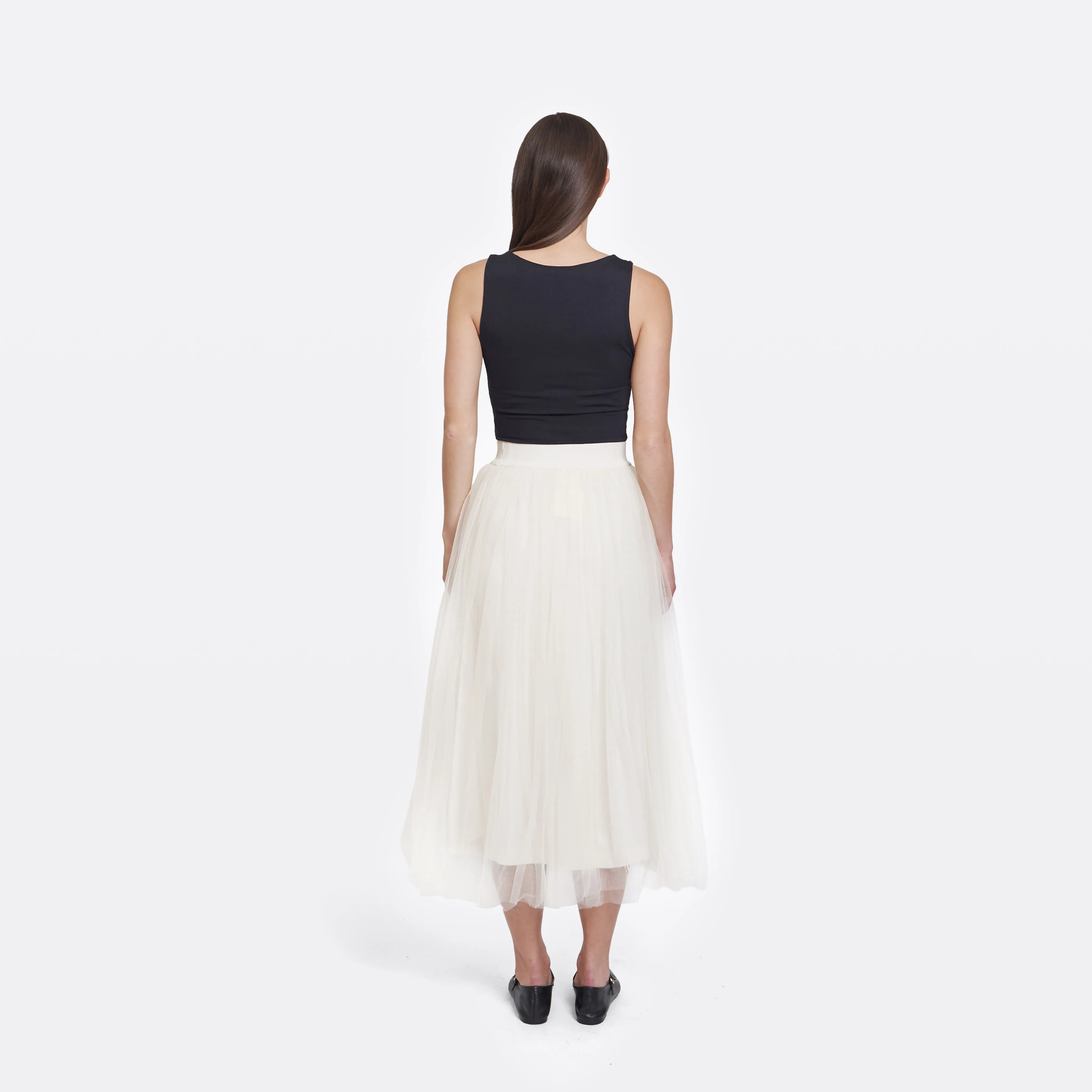 Gathered Skirt w/ Tulle in Sand sold by Autumn Cashmere product image thumbnail 4