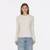 Rib Crew in Chalk sold by Autumn Cashmere