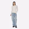 Rib Crew in Chalk sold by Autumn Cashmere