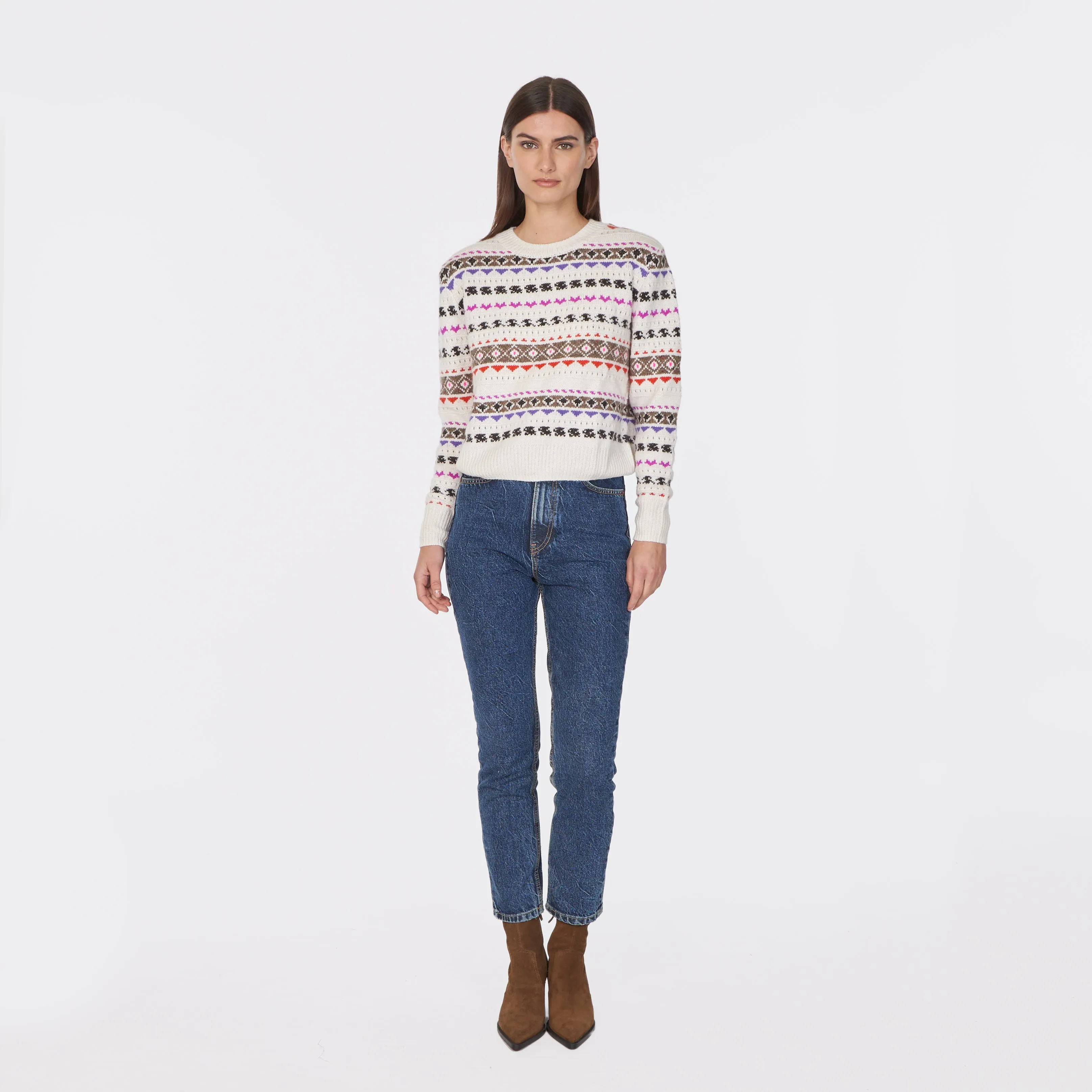 Fair Isle Crew in Bright Combo sold by Autumn Cashmere product image thumbnail 3