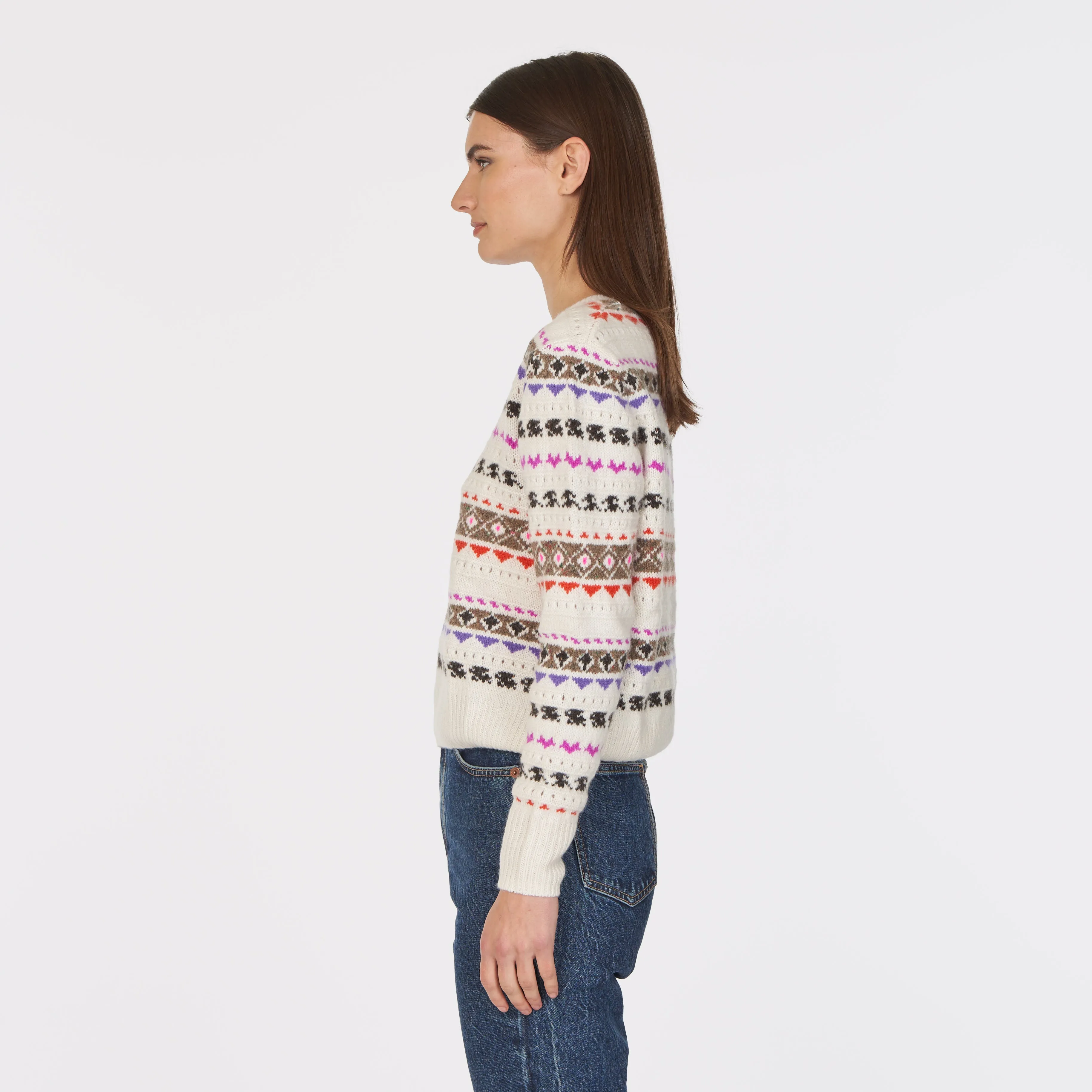 Fair Isle Crew in Bright Combo sold by Autumn Cashmere product image thumbnail 5