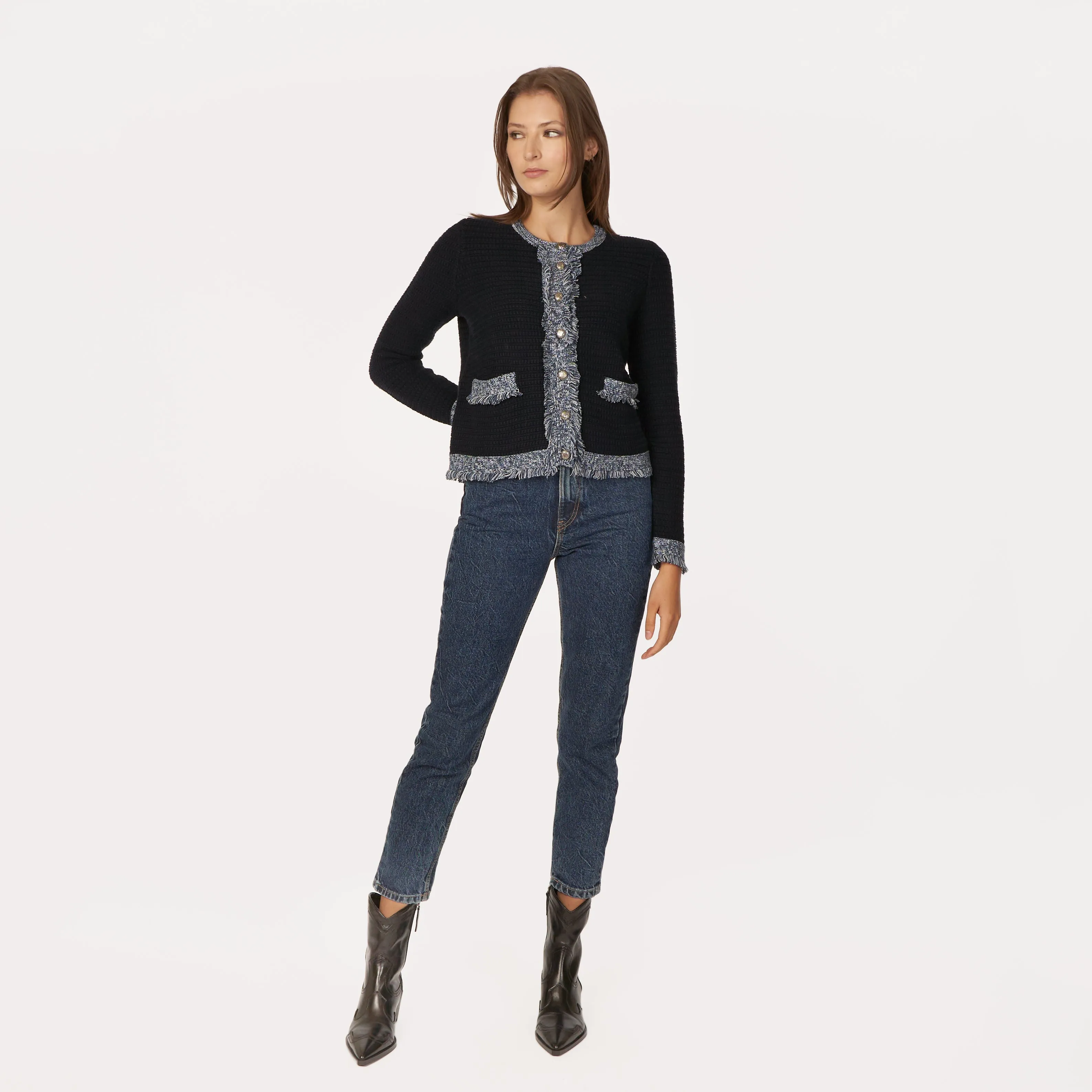 Fringe Trimmed Chunky Jacket sold by Autumn Cashmere product image thumbnail 4