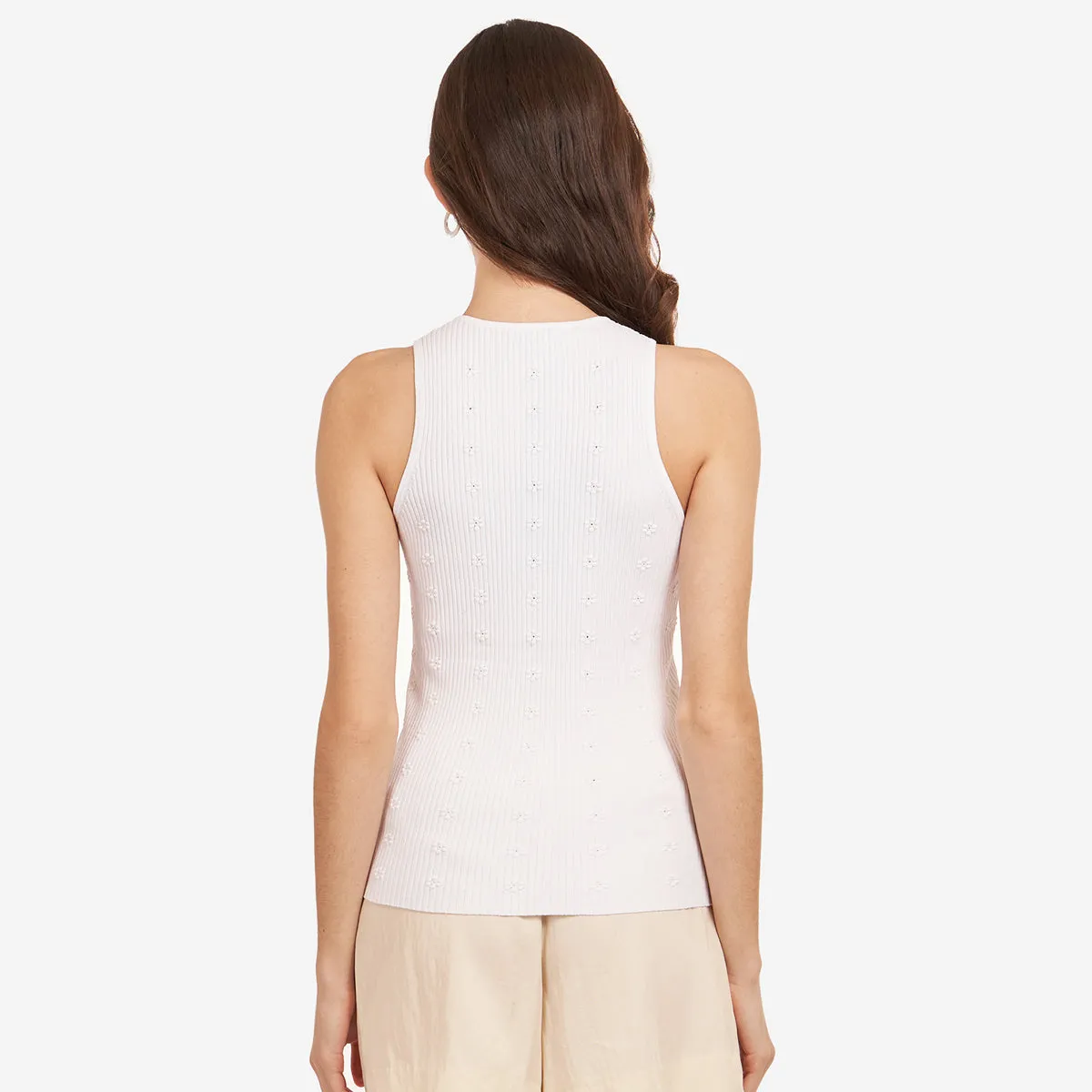 Flower Rib Tank in White sold by Autumn Cashmere product image thumbnail 4