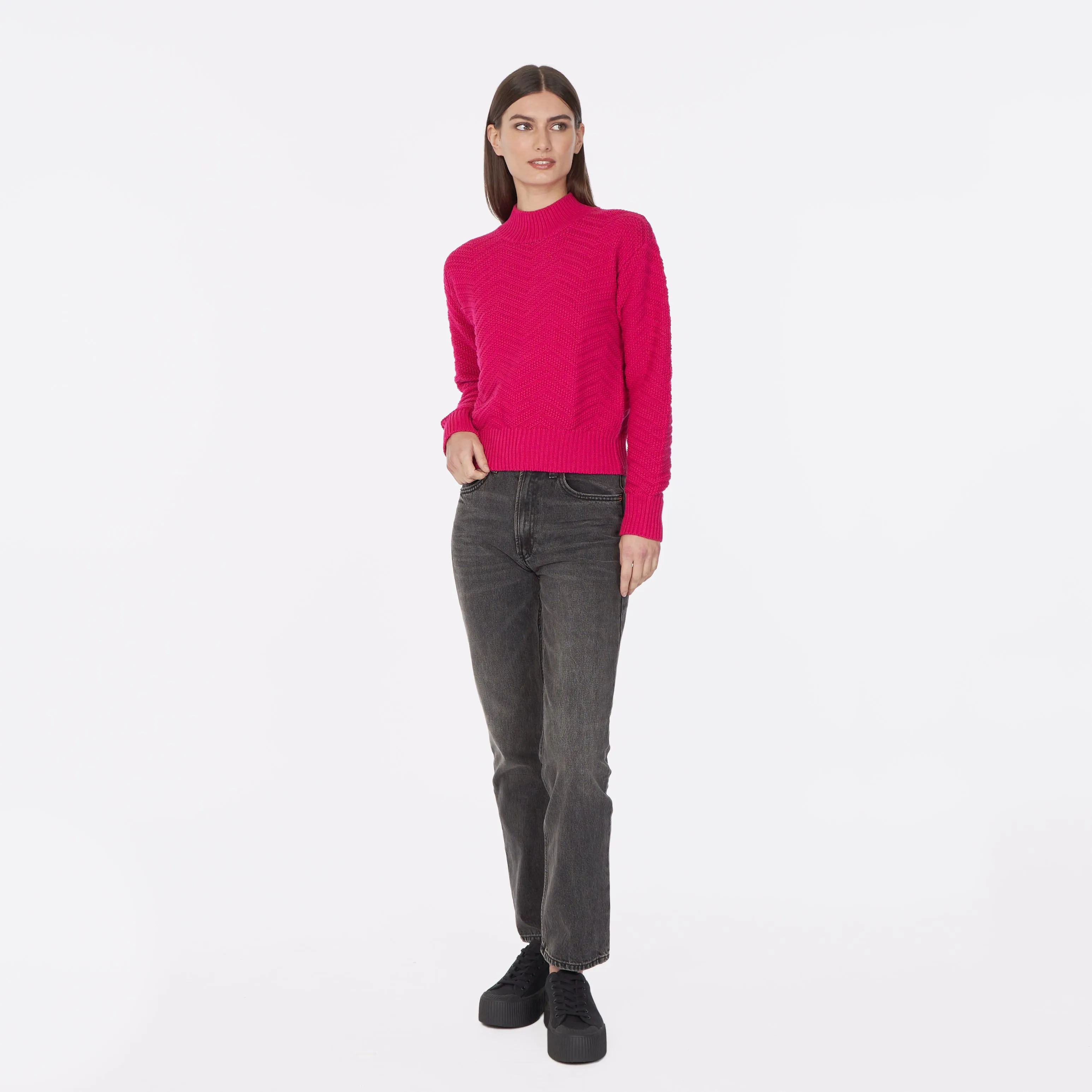 Chevron Mock in Barbie sold by Autumn Cashmere product image thumbnail 2