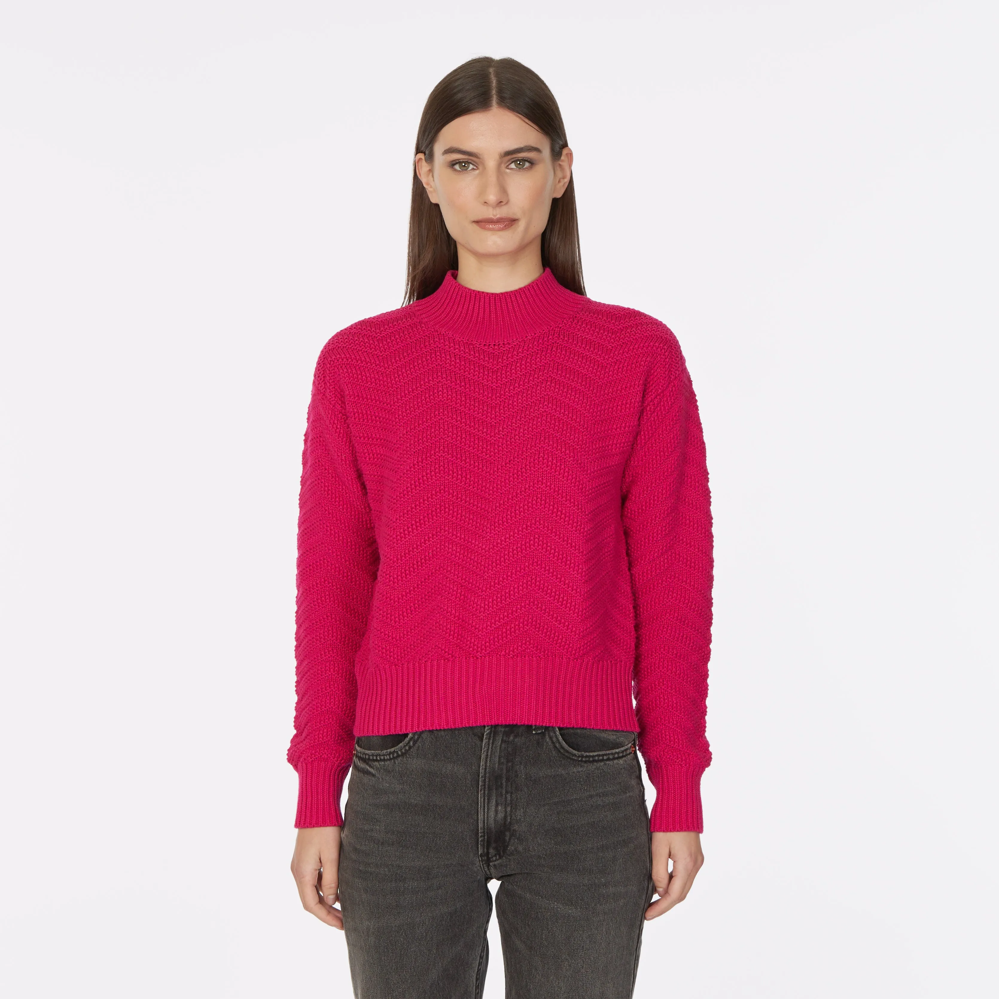 Chevron Mock in Barbie sold by Autumn Cashmere