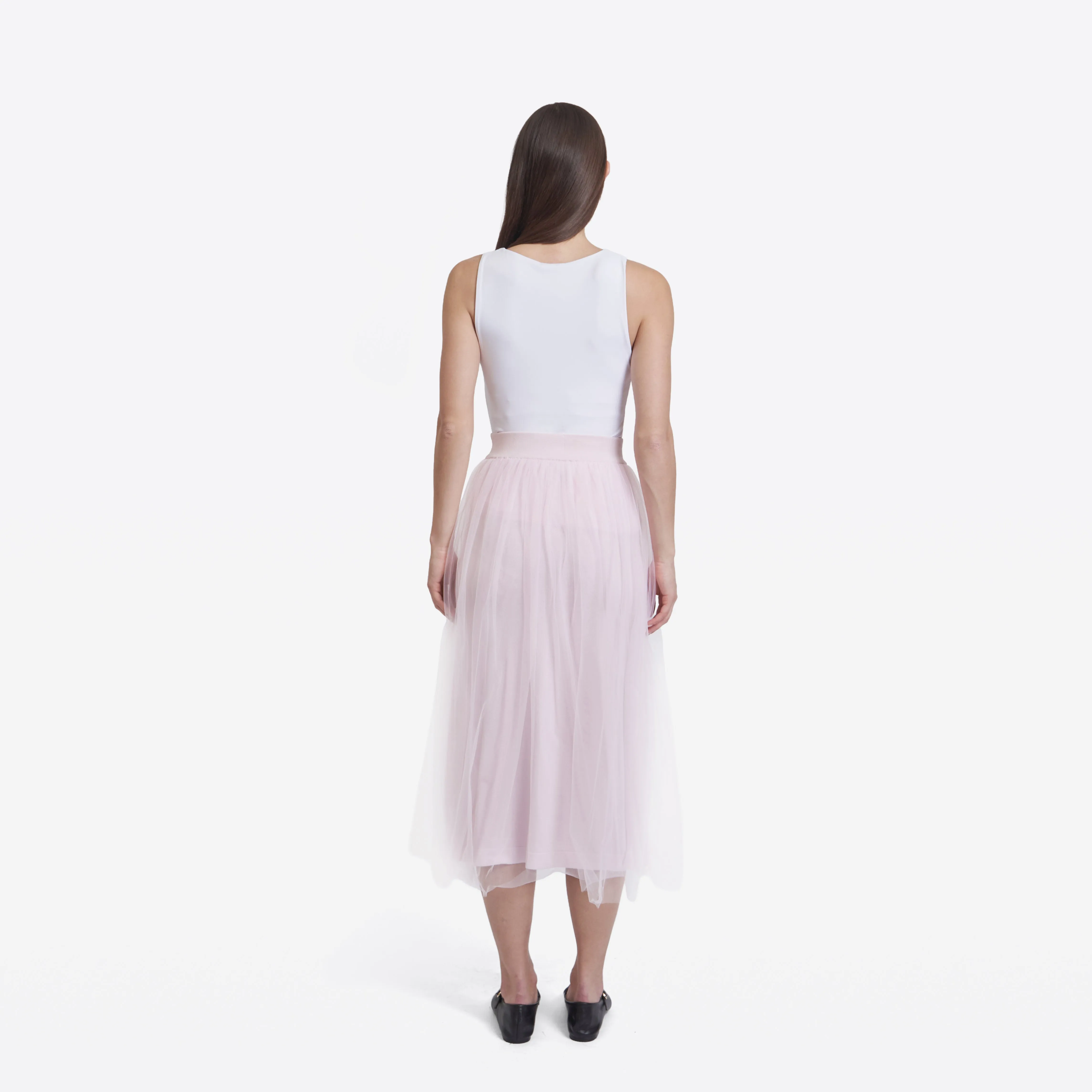 Gathered Skirt W/ Tulle in Powder Pink sold by Autumn Cashmere product image thumbnail 4