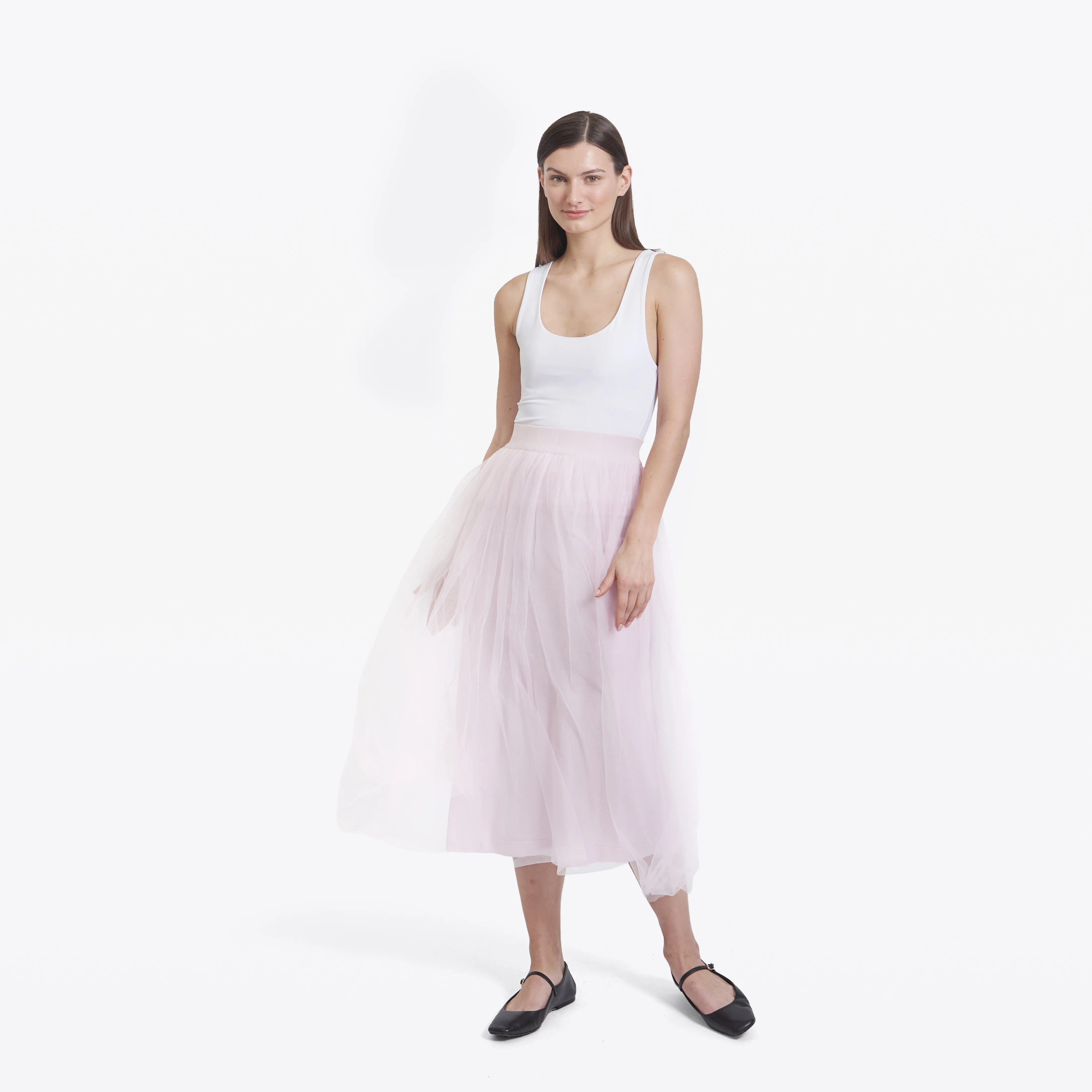 Gathered Skirt W/ Tulle in Powder Pink sold by Autumn Cashmere product image thumbnail 2