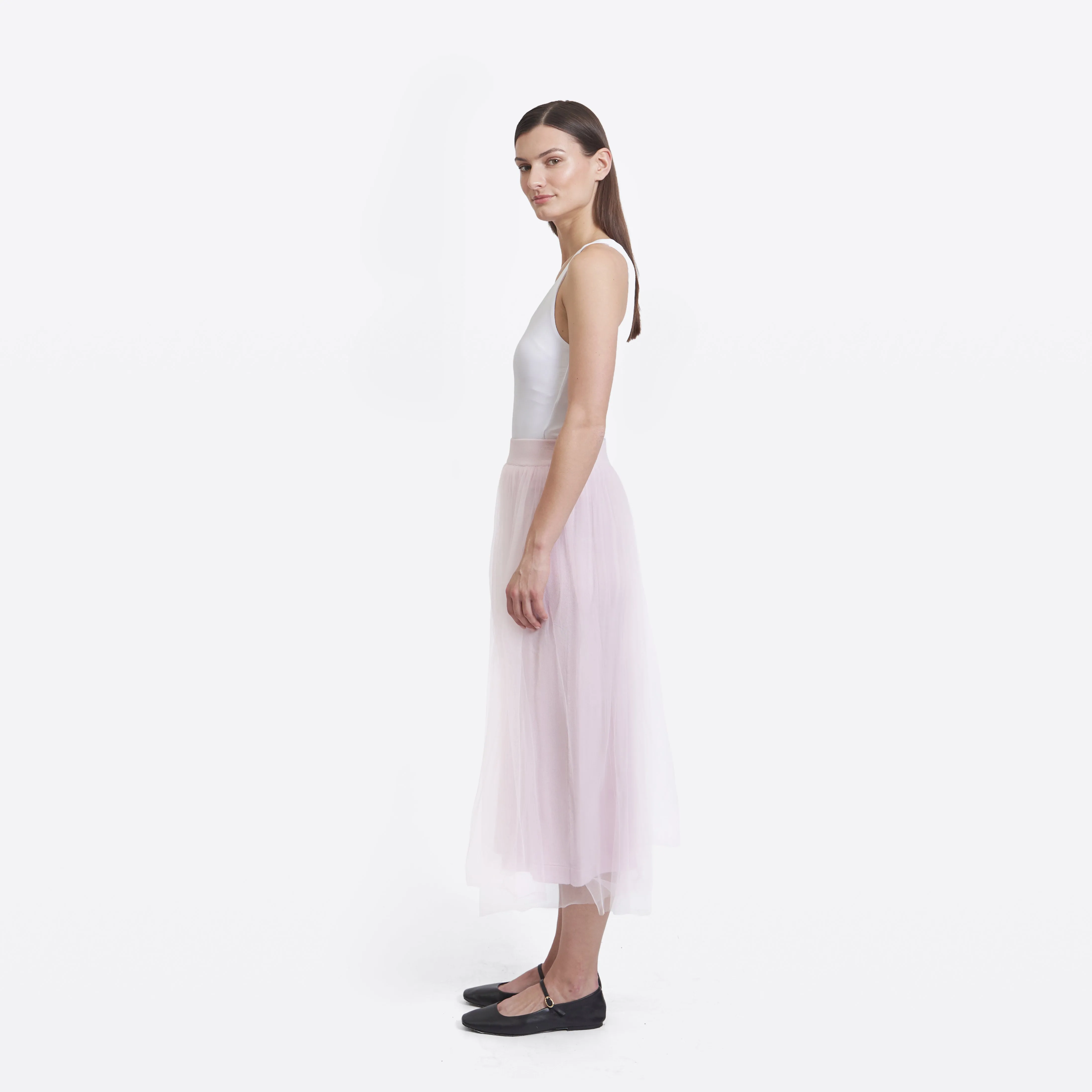 Gathered Skirt W/ Tulle in Powder Pink sold by Autumn Cashmere product image thumbnail 3