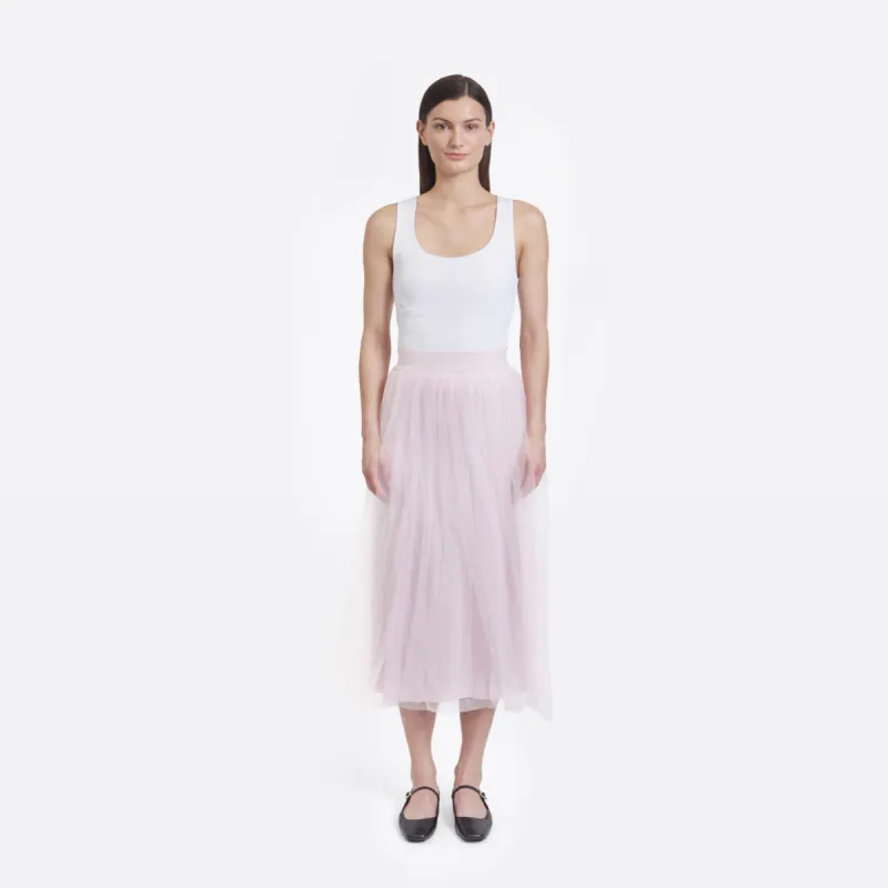 Gathered Skirt W/ Tulle in Powder Pink sold by Autumn Cashmere