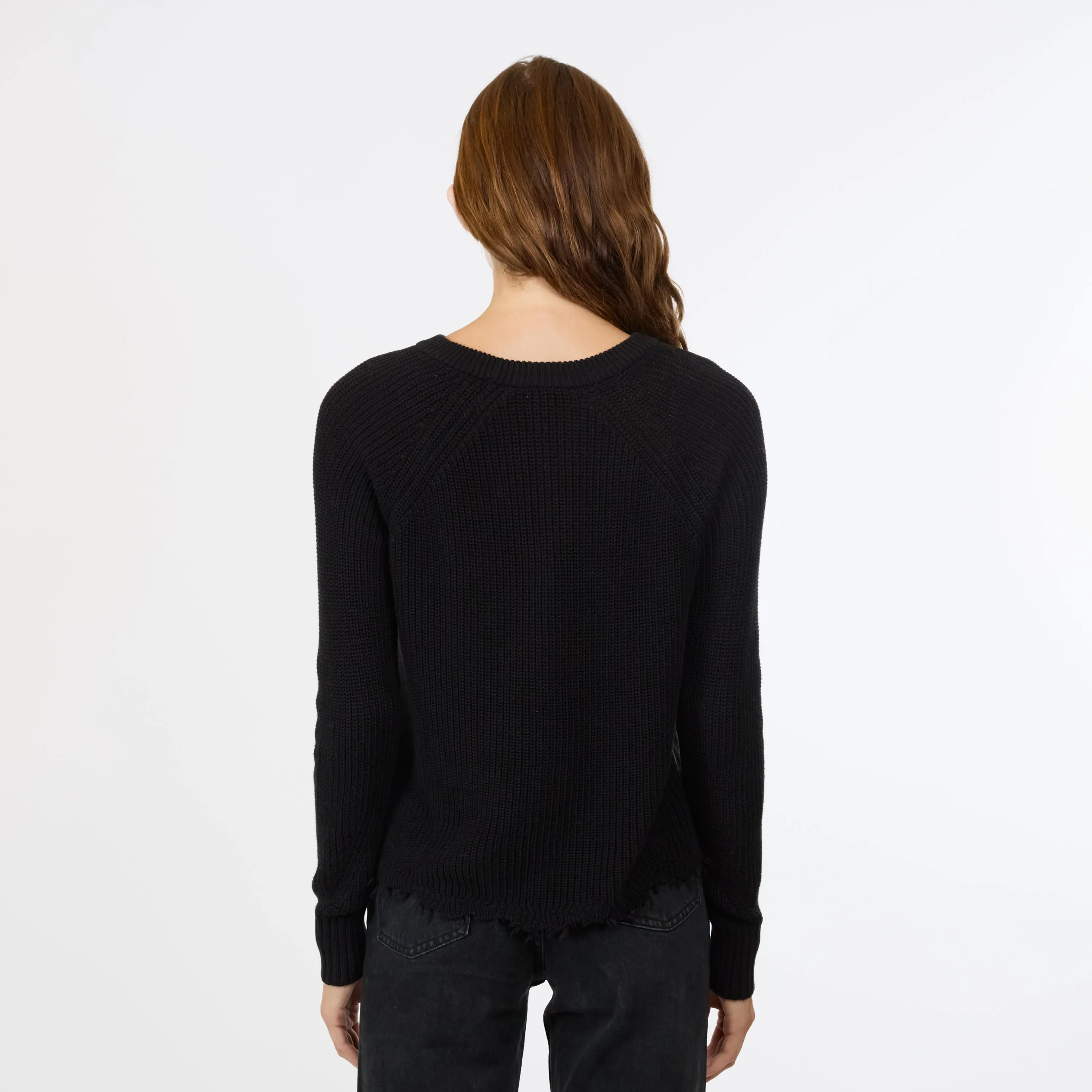 Distressed Scallop Shaker in Black sold by Autumn Cashmere product image thumbnail 4