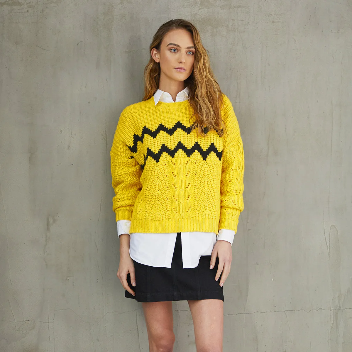 Cable Zig Zag Crew sold by Autumn Cashmere product image thumbnail 4