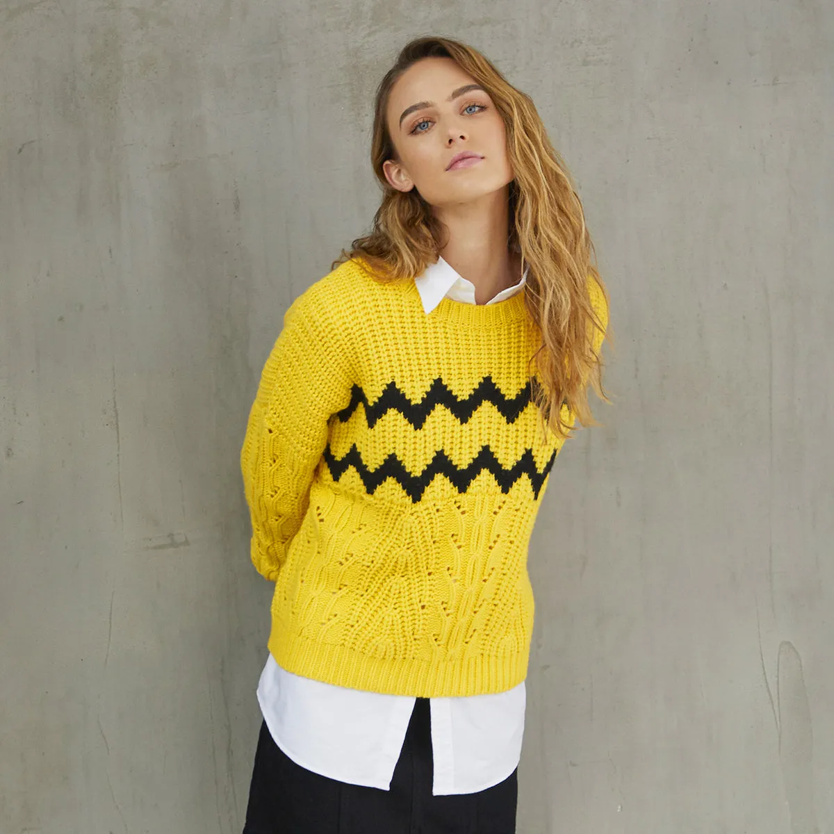 Cable Zig Zag Crew sold by Autumn Cashmere product image thumbnail 2
