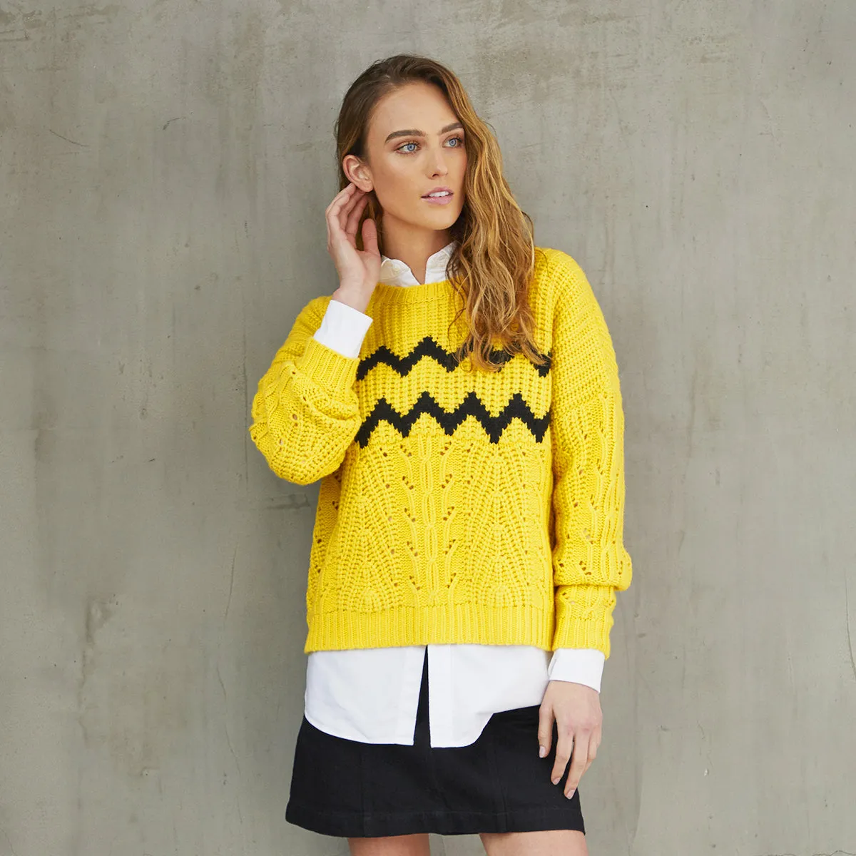 Cable Zig Zag Crew sold by Autumn Cashmere product image thumbnail 5