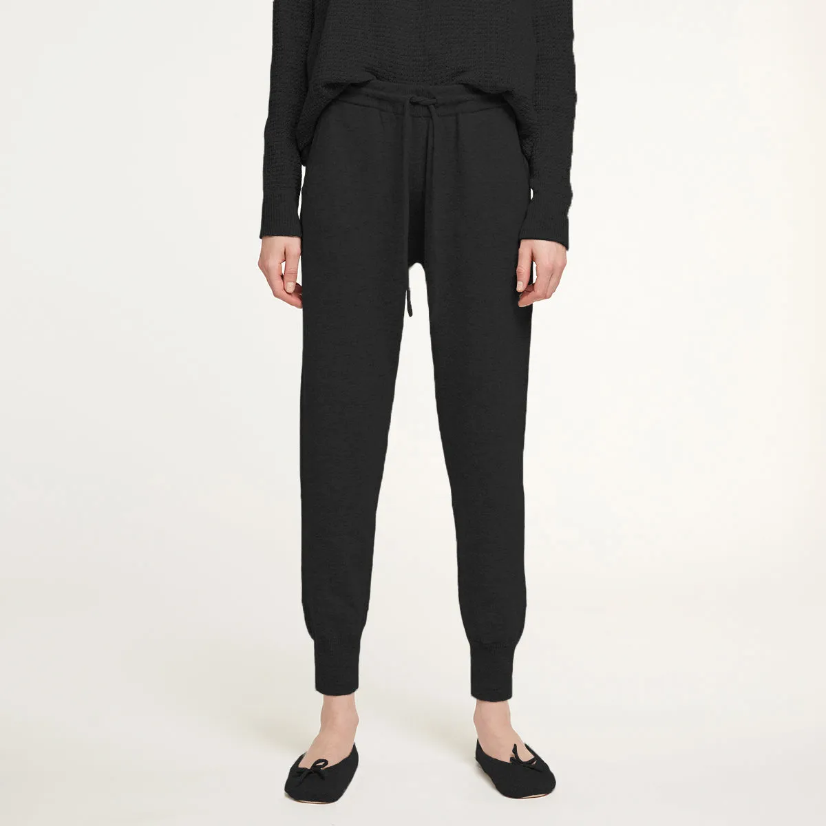 Cashmere Jogger Pant in Black sold by Autumn Cashmere