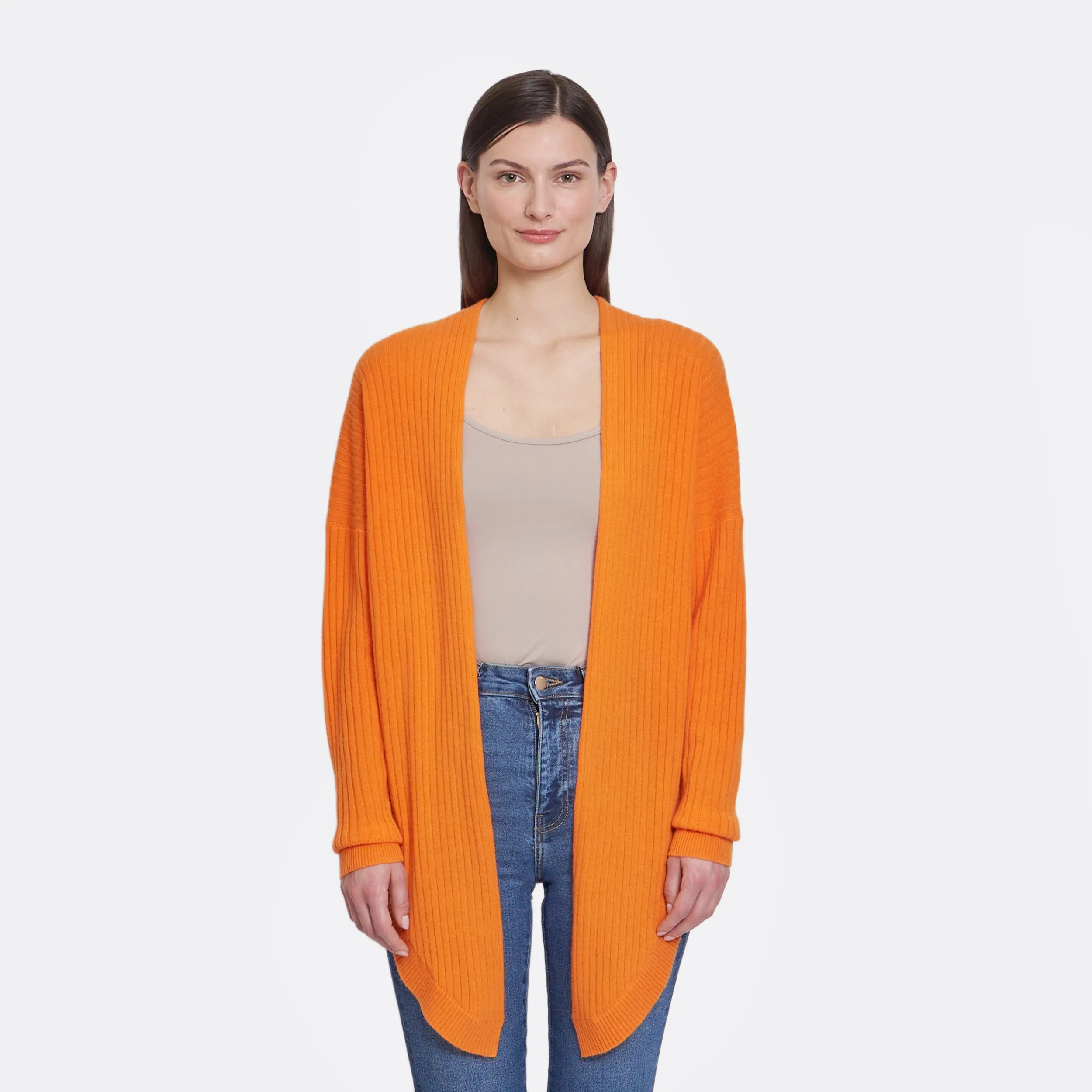 Tie Front Rib Cardigan in Nectarine sold by Autumn Cashmere product image thumbnail 3