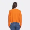 Tie Front Rib Cardigan in Nectarine sold by Autumn Cashmere