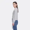 Tie Front Rib Cardigan in Cinderblock sold by Autumn Cashmere