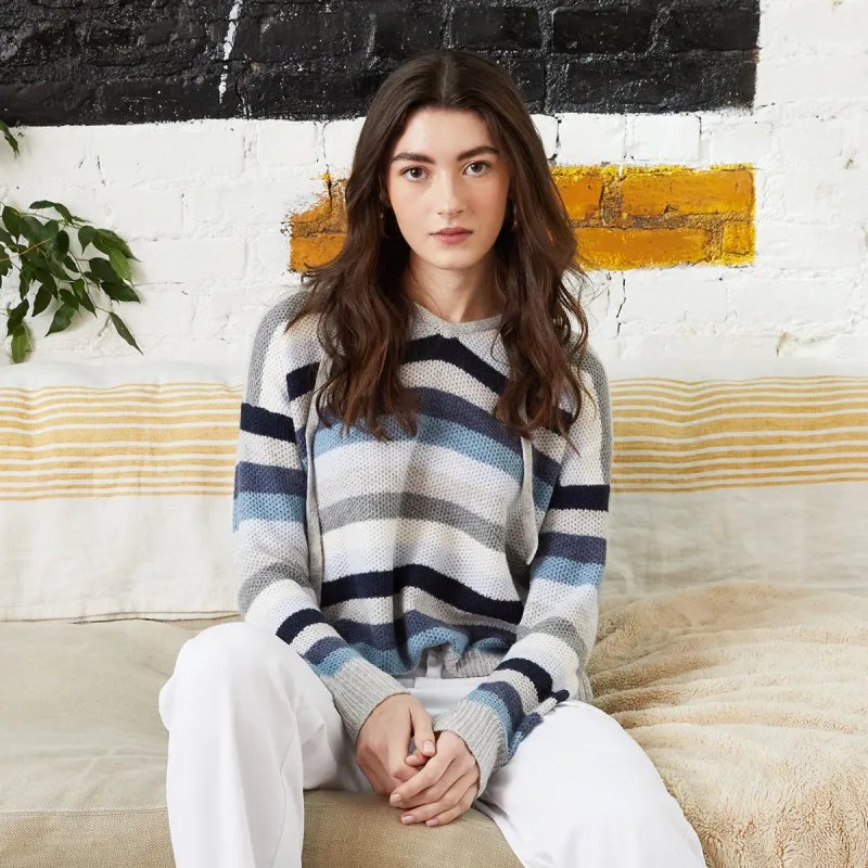 Striped Honeycomb Hoodie sold by Autumn Cashmere