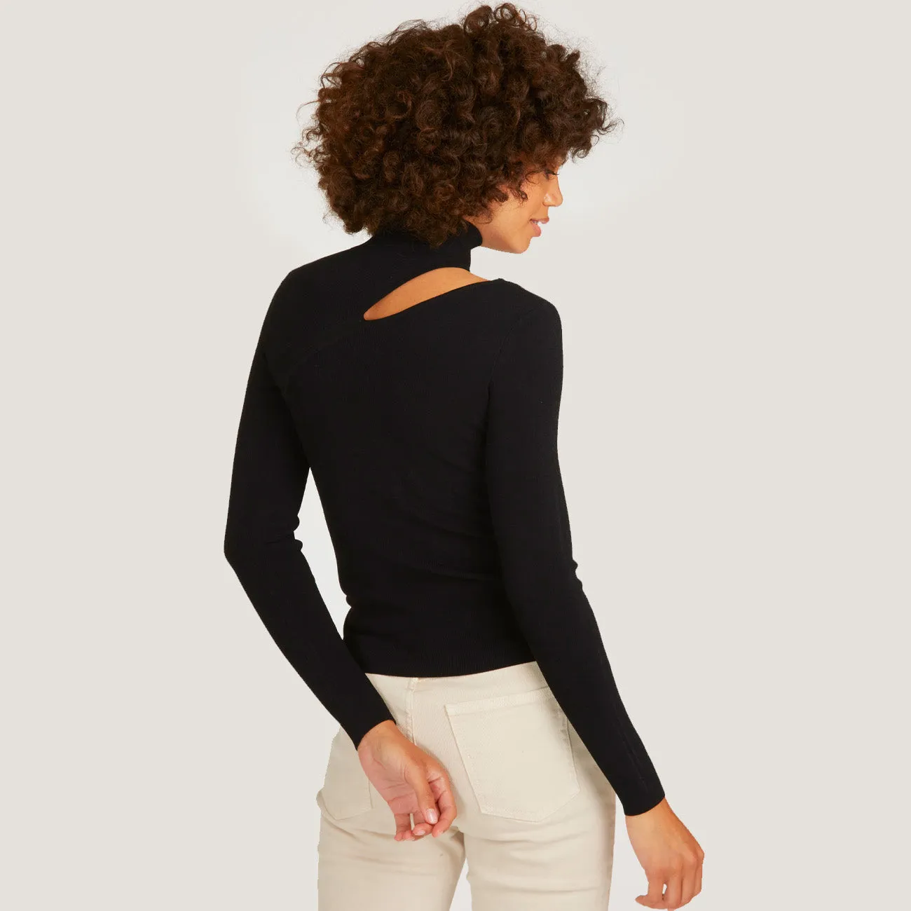 L/S Slash Mock in Black sold by Autumn Cashmere product image thumbnail 5