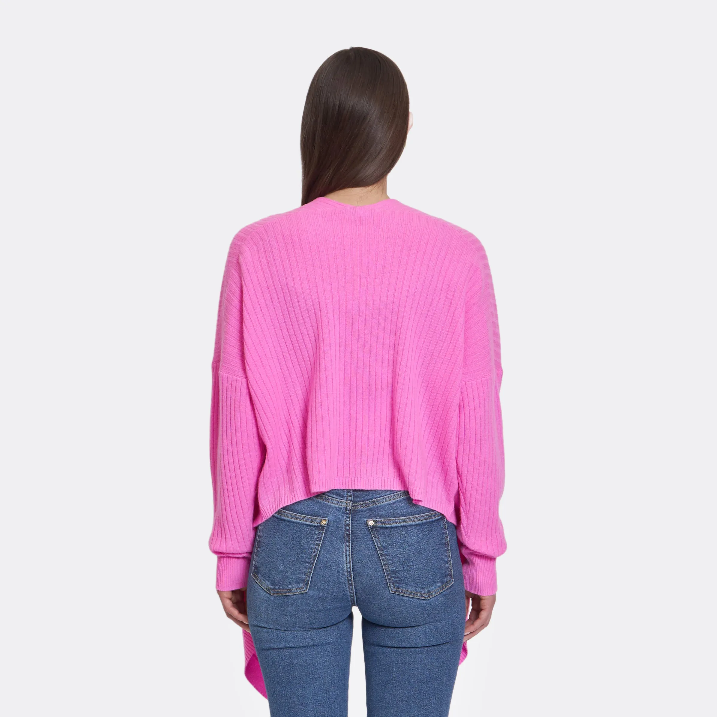 Tie Front Rib Cardigan in Raspberry sold by Autumn Cashmere product image thumbnail 5