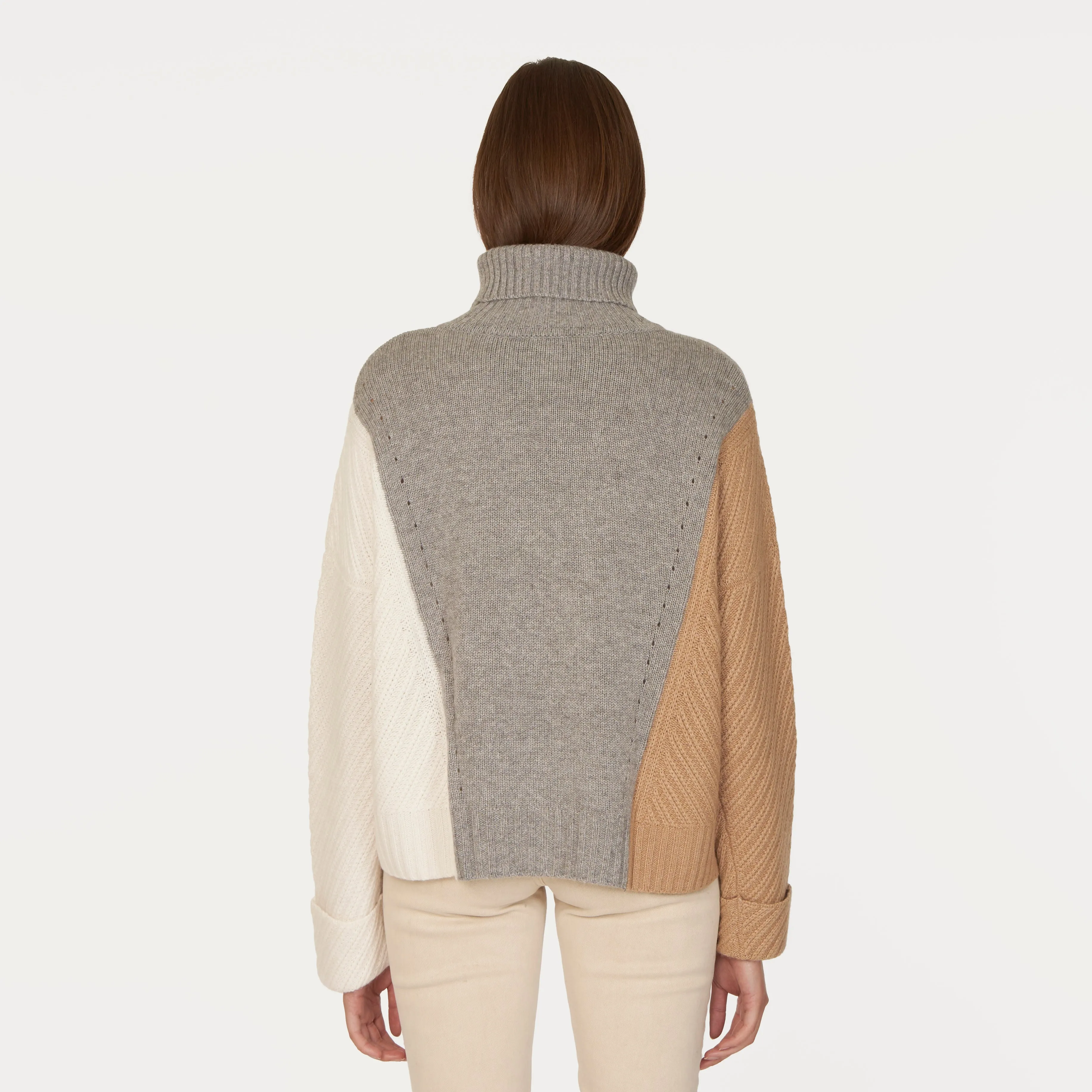 Color Block Cuffed Turtleneck sold by Autumn Cashmere product image thumbnail 3