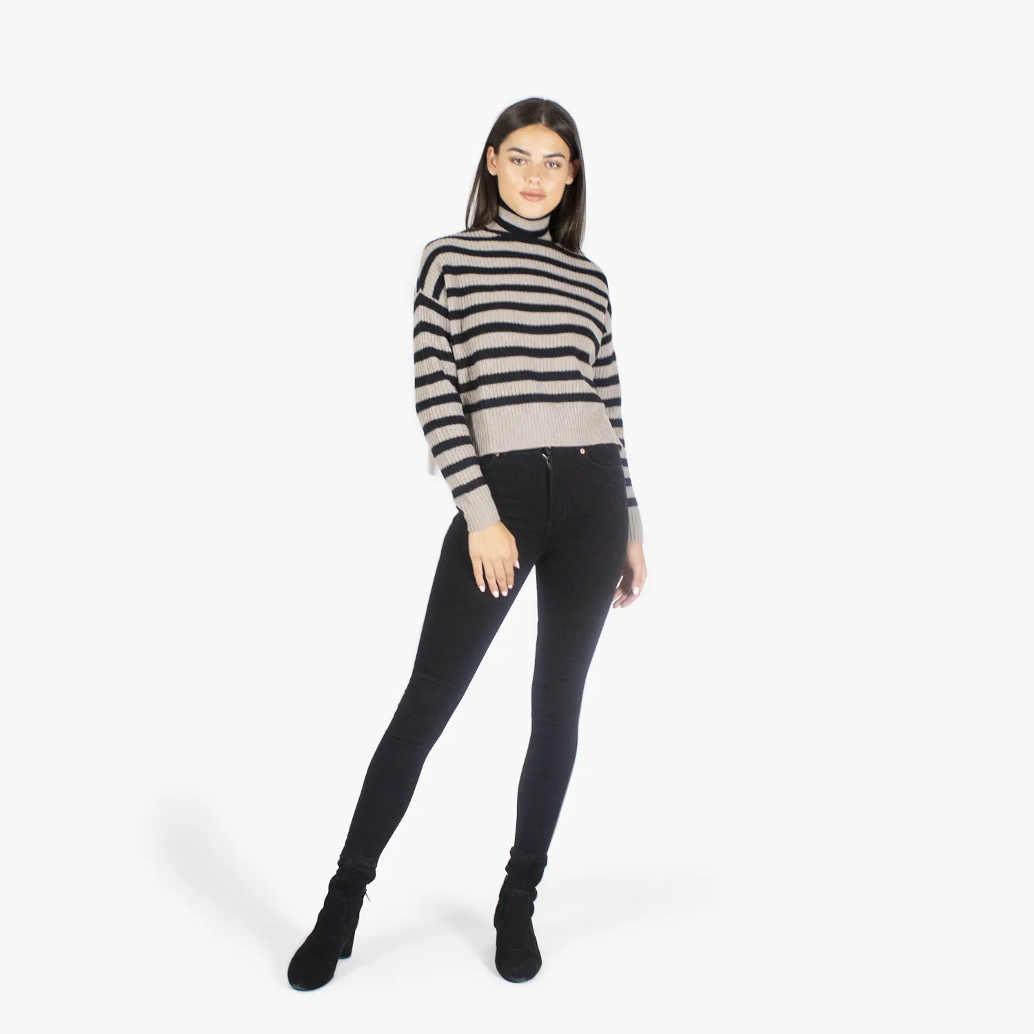 6 Ply Cropped Striped Shaker Mock sold by Autumn Cashmere product image thumbnail 4