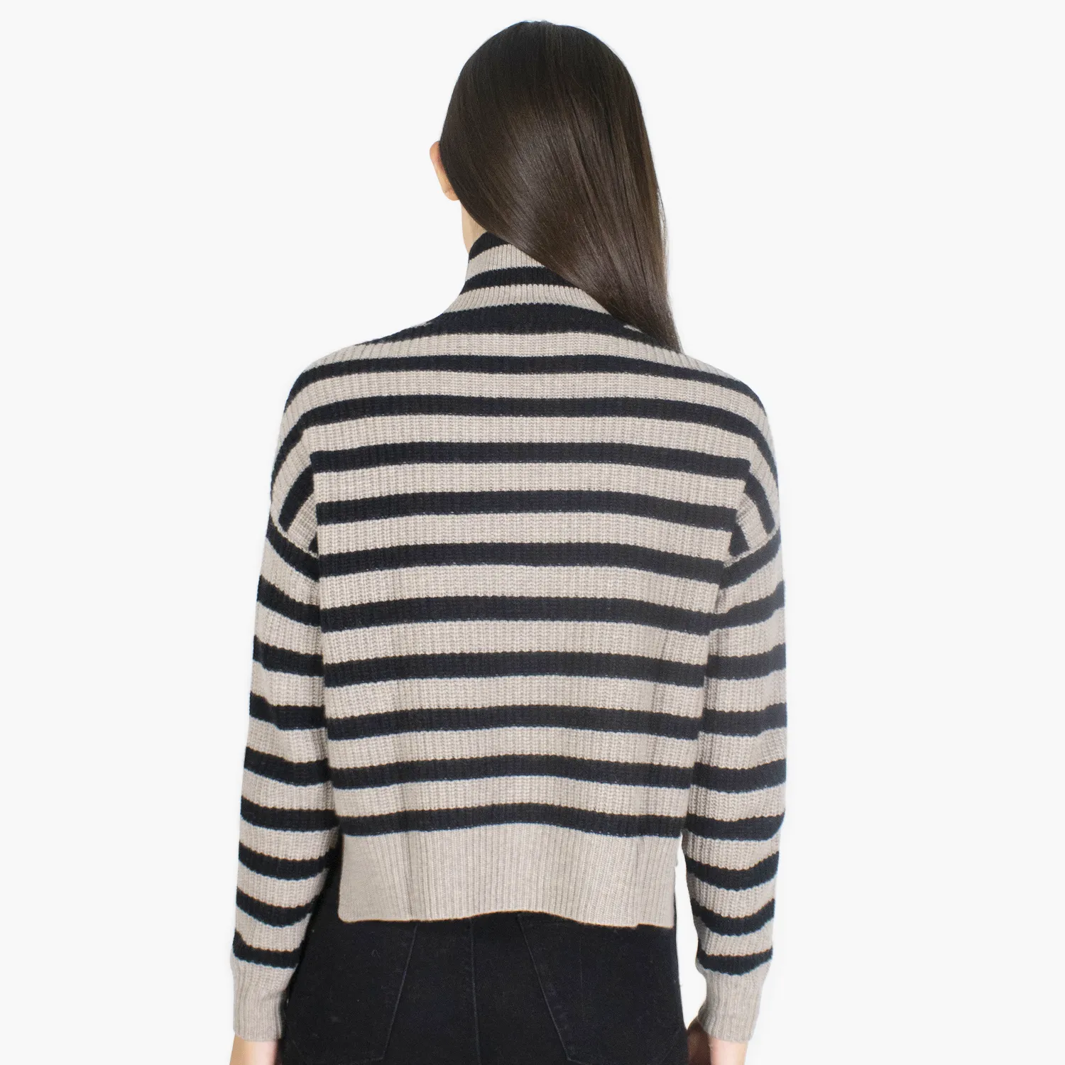 6 Ply Cropped Striped Shaker Mock sold by Autumn Cashmere product image thumbnail 3