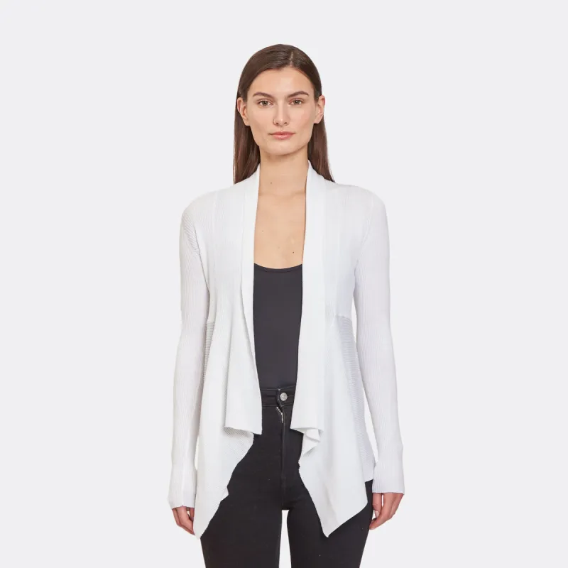 Rib Drape in White sold by Autumn Cashmere