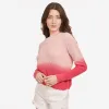 Dip Dye Scallop Shaker Crew in Pink Rose sold by Autumn Cashmere
