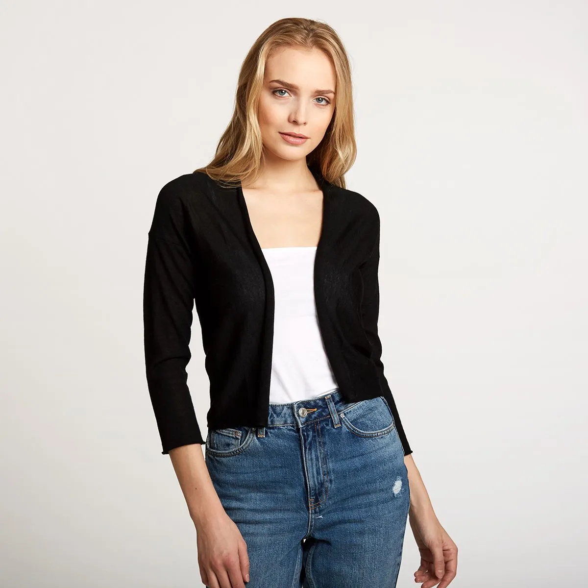 Easy Crop Cardigan in Coal sold by Autumn Cashmere product image thumbnail 4