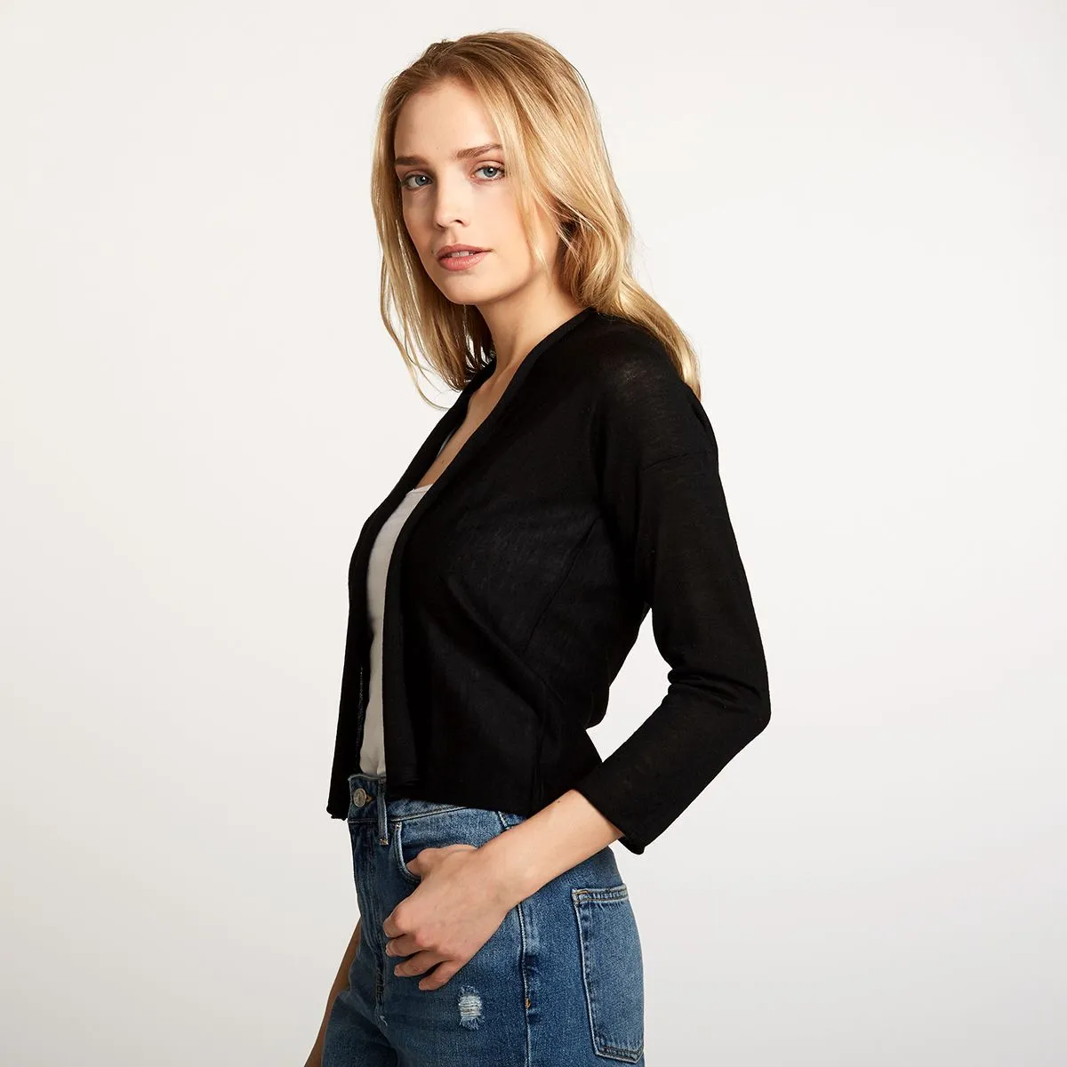 Easy Crop Cardigan in Coal sold by Autumn Cashmere product image thumbnail 2
