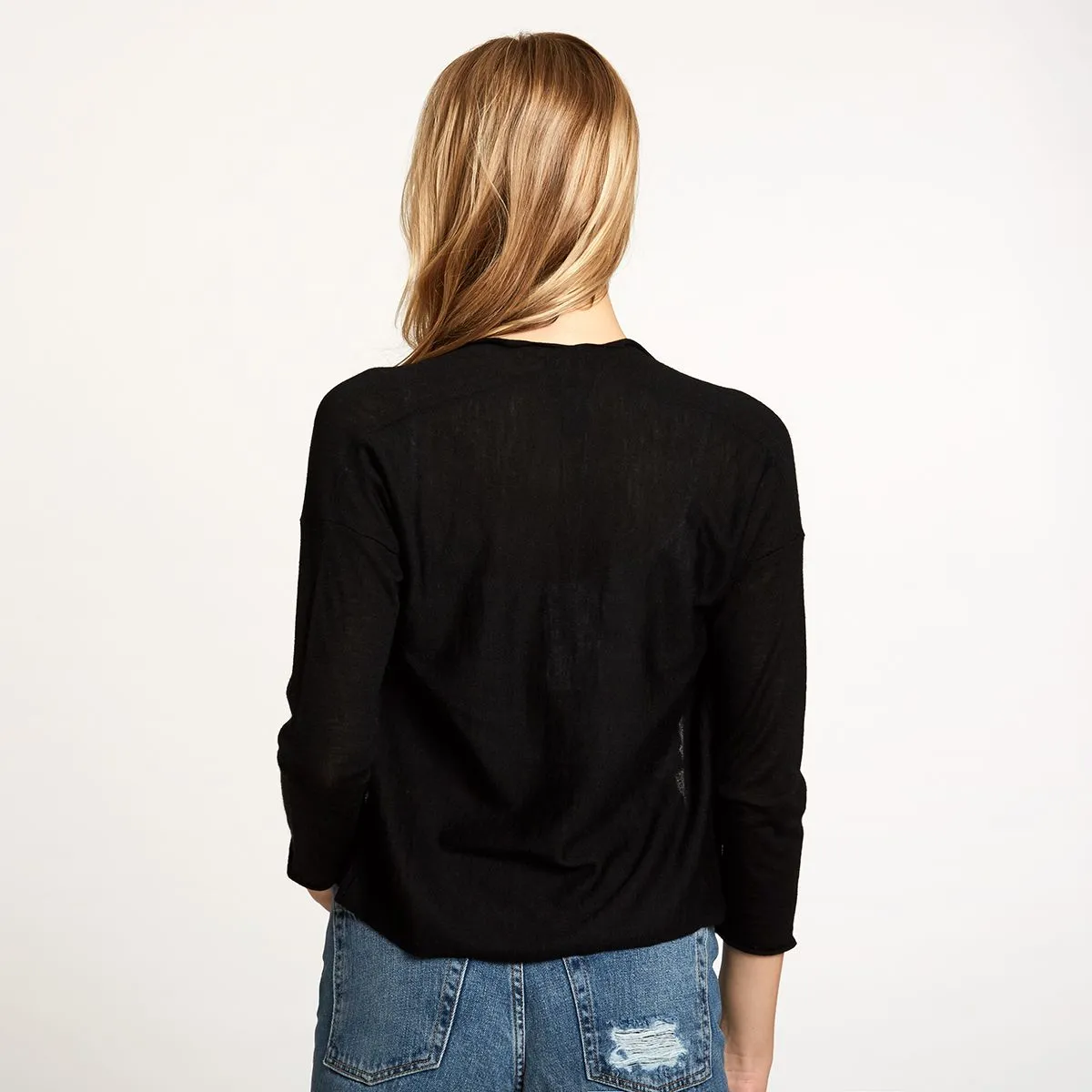 Easy Crop Cardigan in Coal sold by Autumn Cashmere product image thumbnail 5