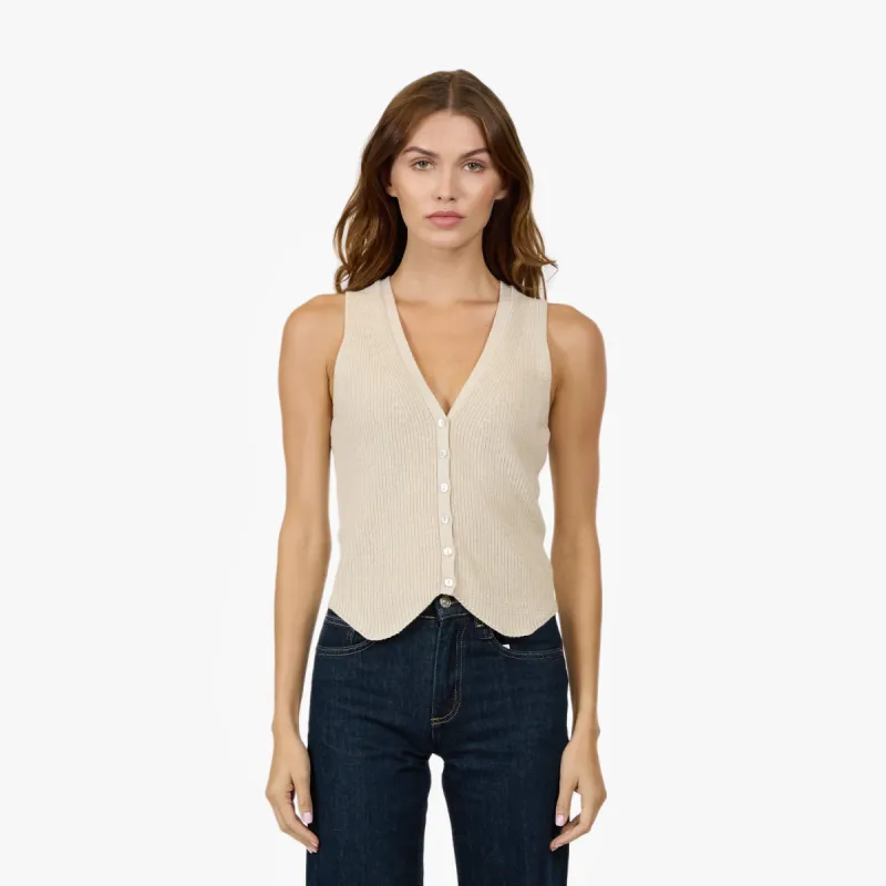 Shaker Vest in Natural sold by Autumn Cashmere