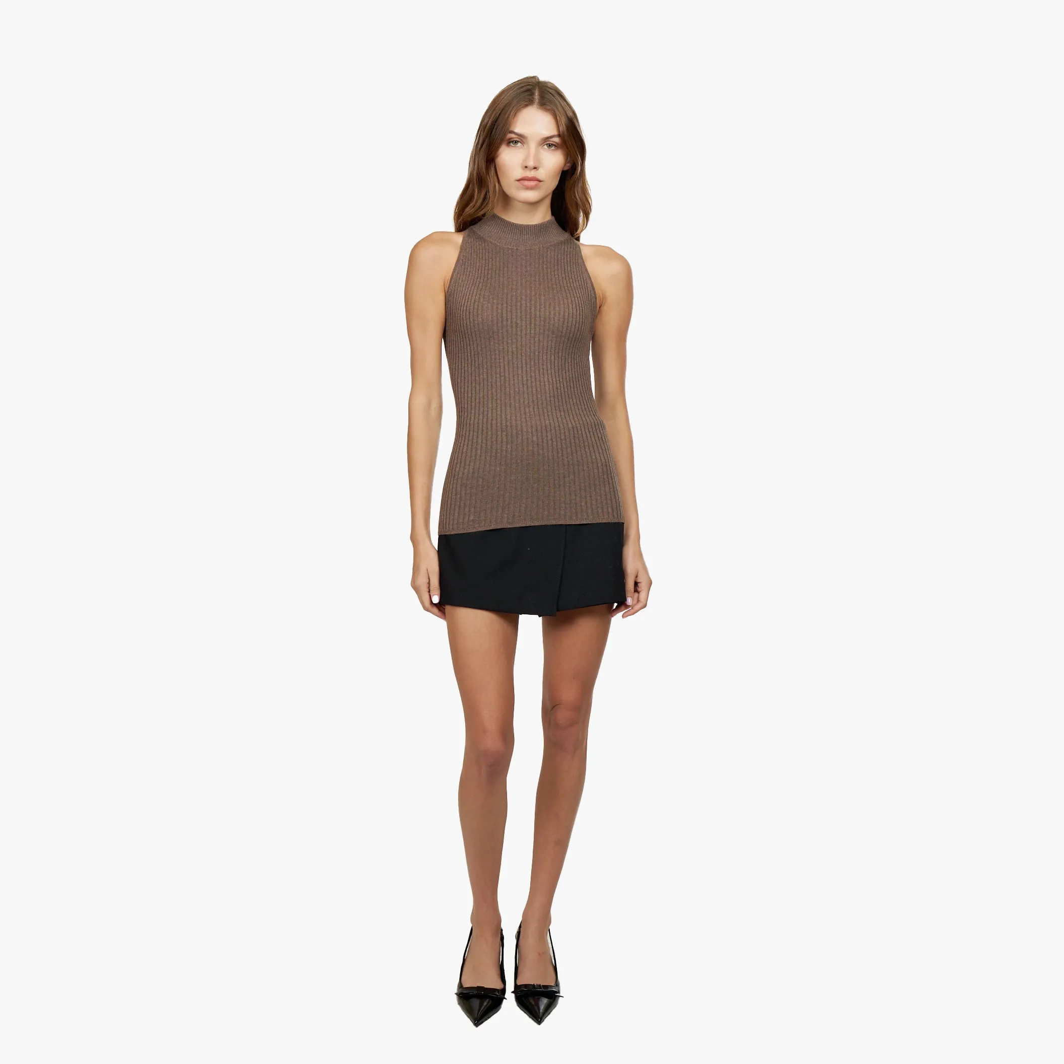 Rib Mock Halter in Rye sold by Autumn Cashmere product image thumbnail 2