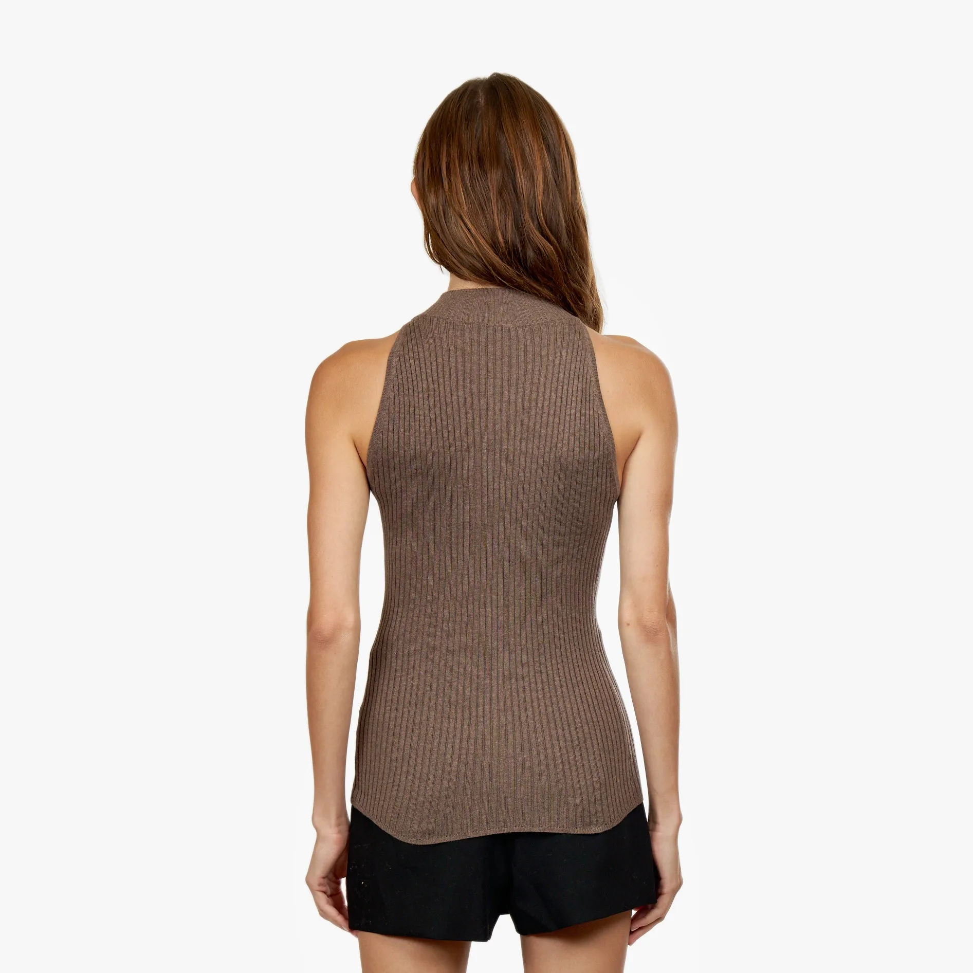 Rib Mock Halter in Rye sold by Autumn Cashmere product image thumbnail 4