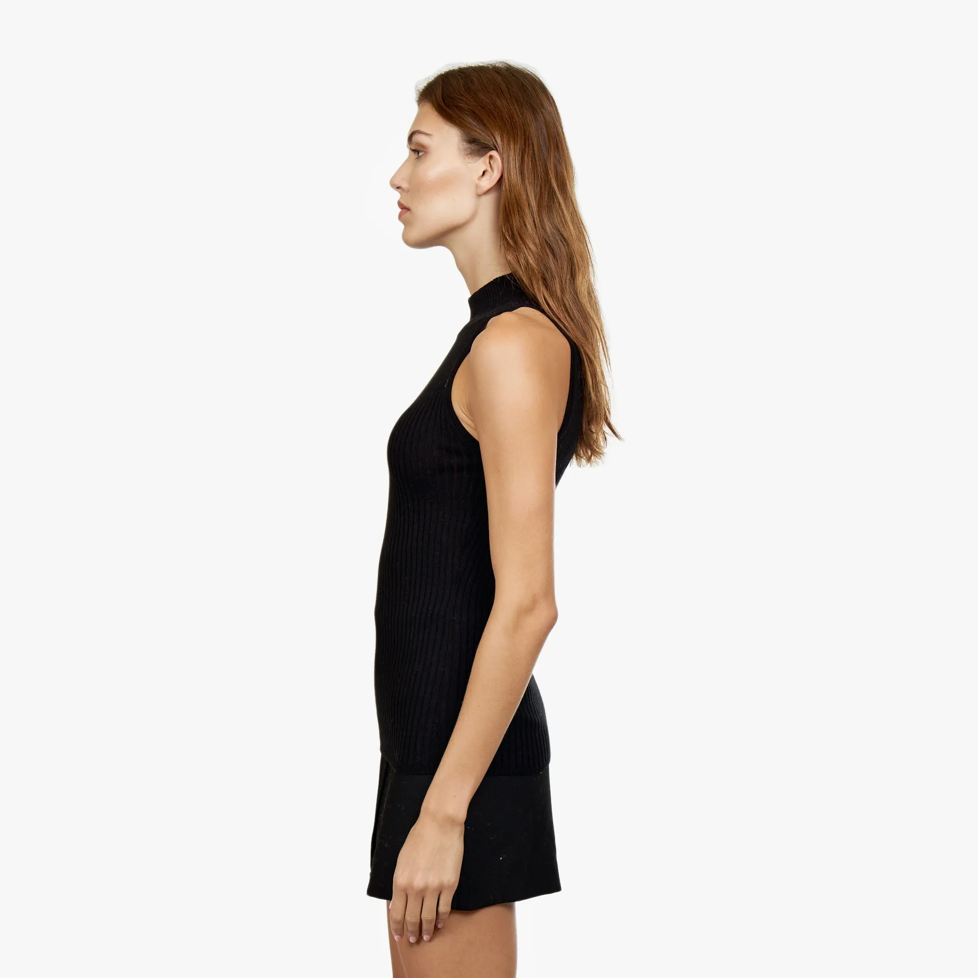 Rib Mock Halter in Black sold by Autumn Cashmere product image thumbnail 3