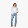 Boxy Crew w/ Mesh Yoke in Bleach White sold by Autumn Cashmere