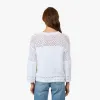 Boxy Crew w/ Mesh Yoke in Bleach White sold by Autumn Cashmere