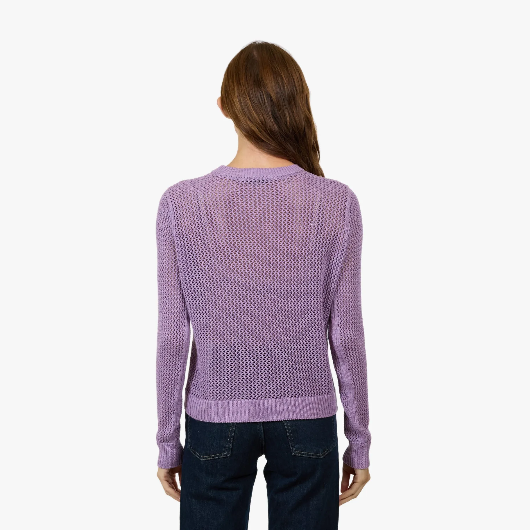 Solid Mesh Cardigan Shaker in Crocus sold by Autumn Cashmere product image thumbnail 3