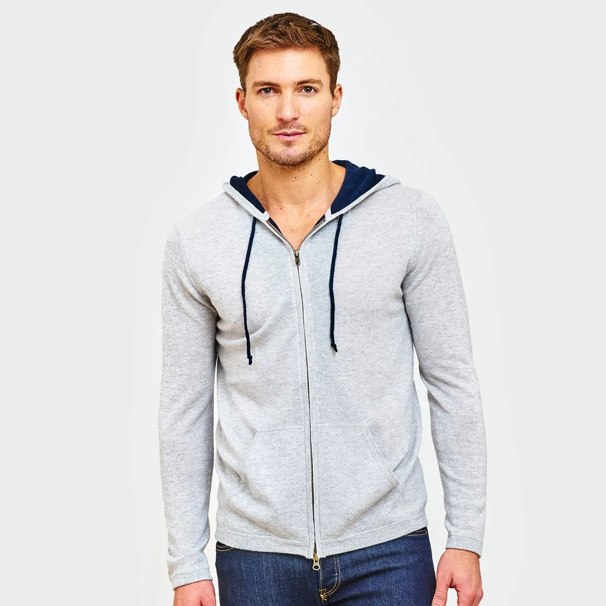 Cashmere Hoodie with Contrast Lining sold by Autumn Cashmere