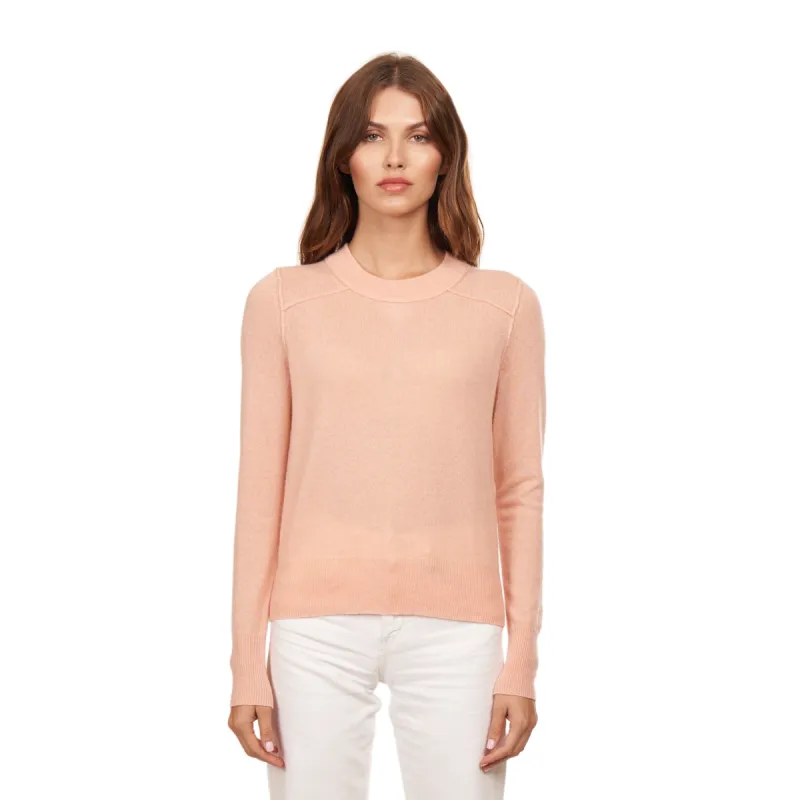 Cropped Crew w/ Reversed Seams in Bellini sold by Autumn Cashmere