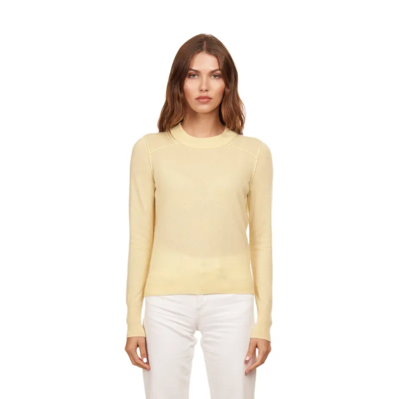 Cropped Crew w/ Reversed Seams in Buttercup sold by Autumn Cashmere