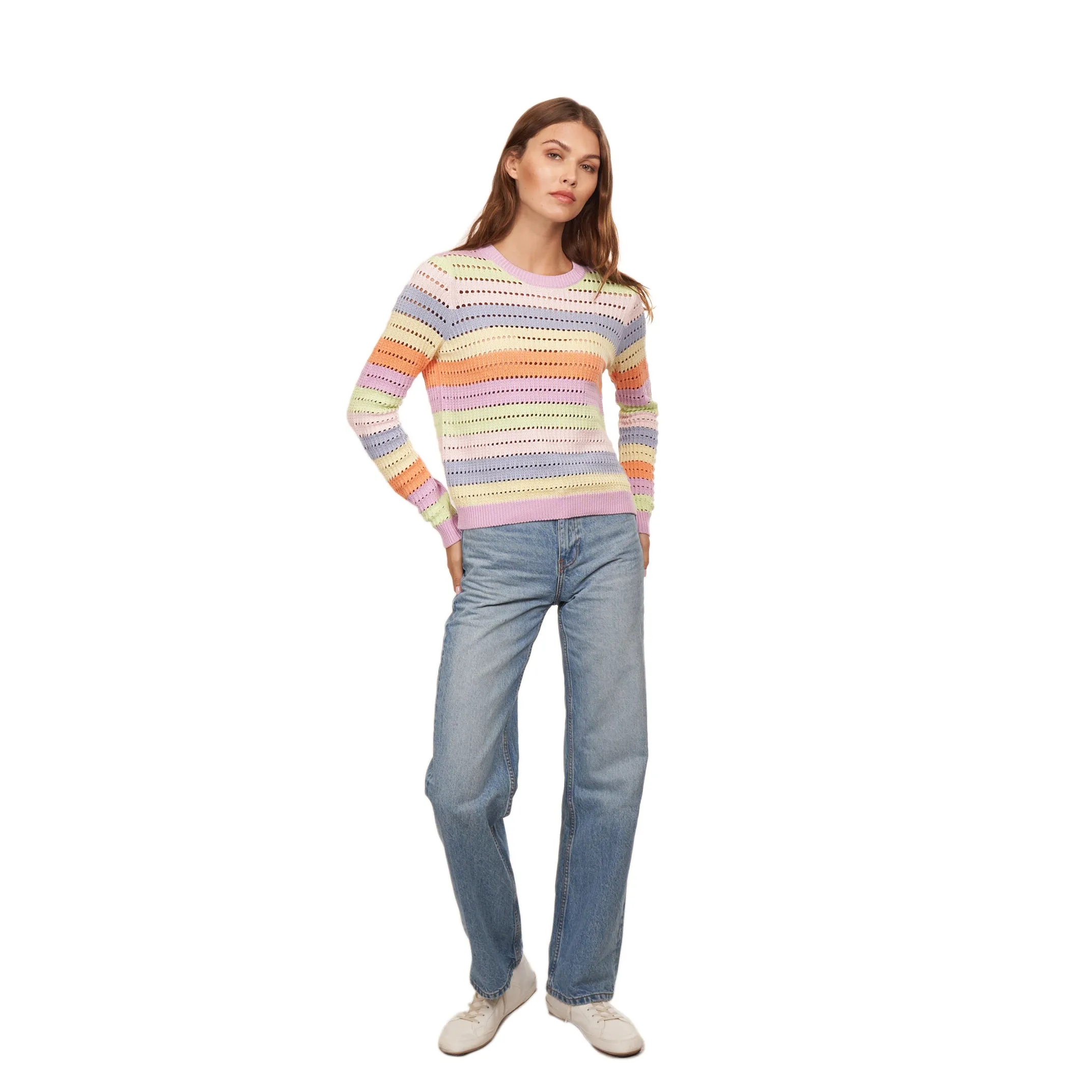 Rainbow Pointelle Stripe sold by Autumn Cashmere product image thumbnail 2