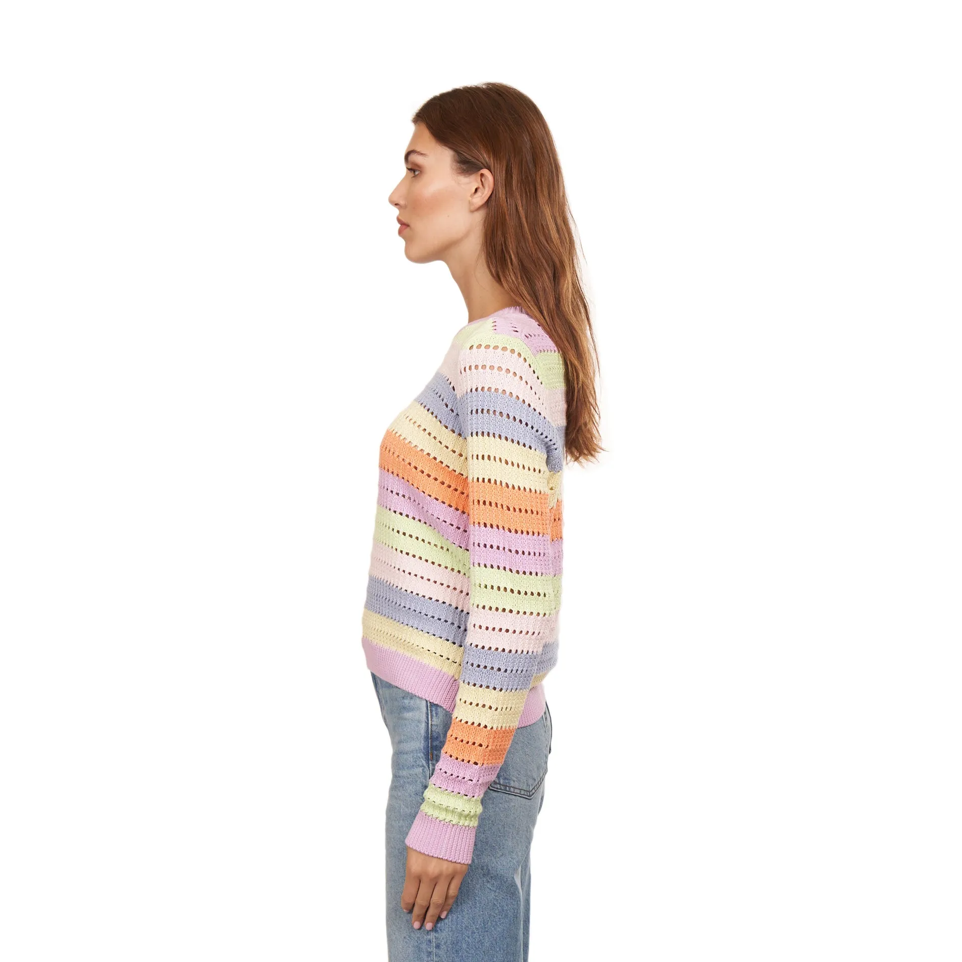 Rainbow Pointelle Stripe sold by Autumn Cashmere product image thumbnail 4